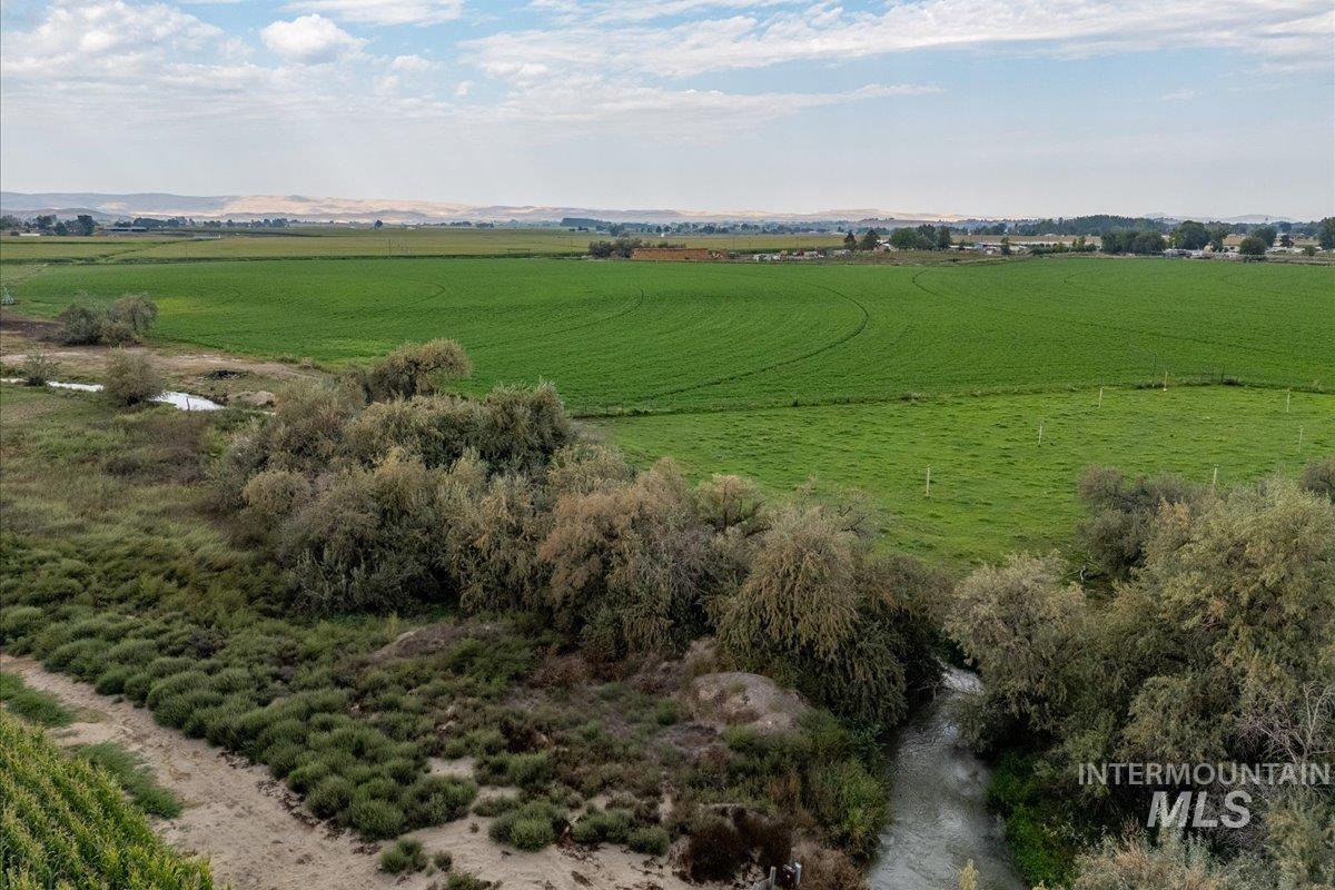 Overview of rural landscape with agricultural land
