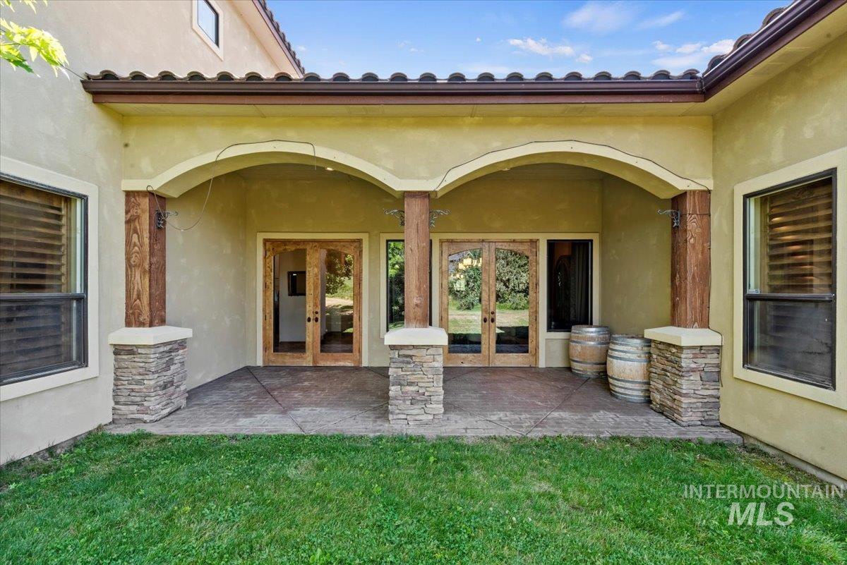 View of patio / terrace featuring french doors