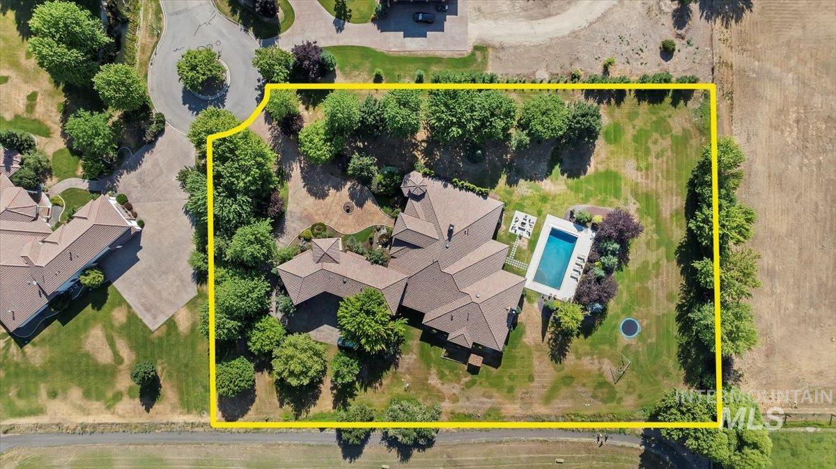 Bird's eye view of a pool