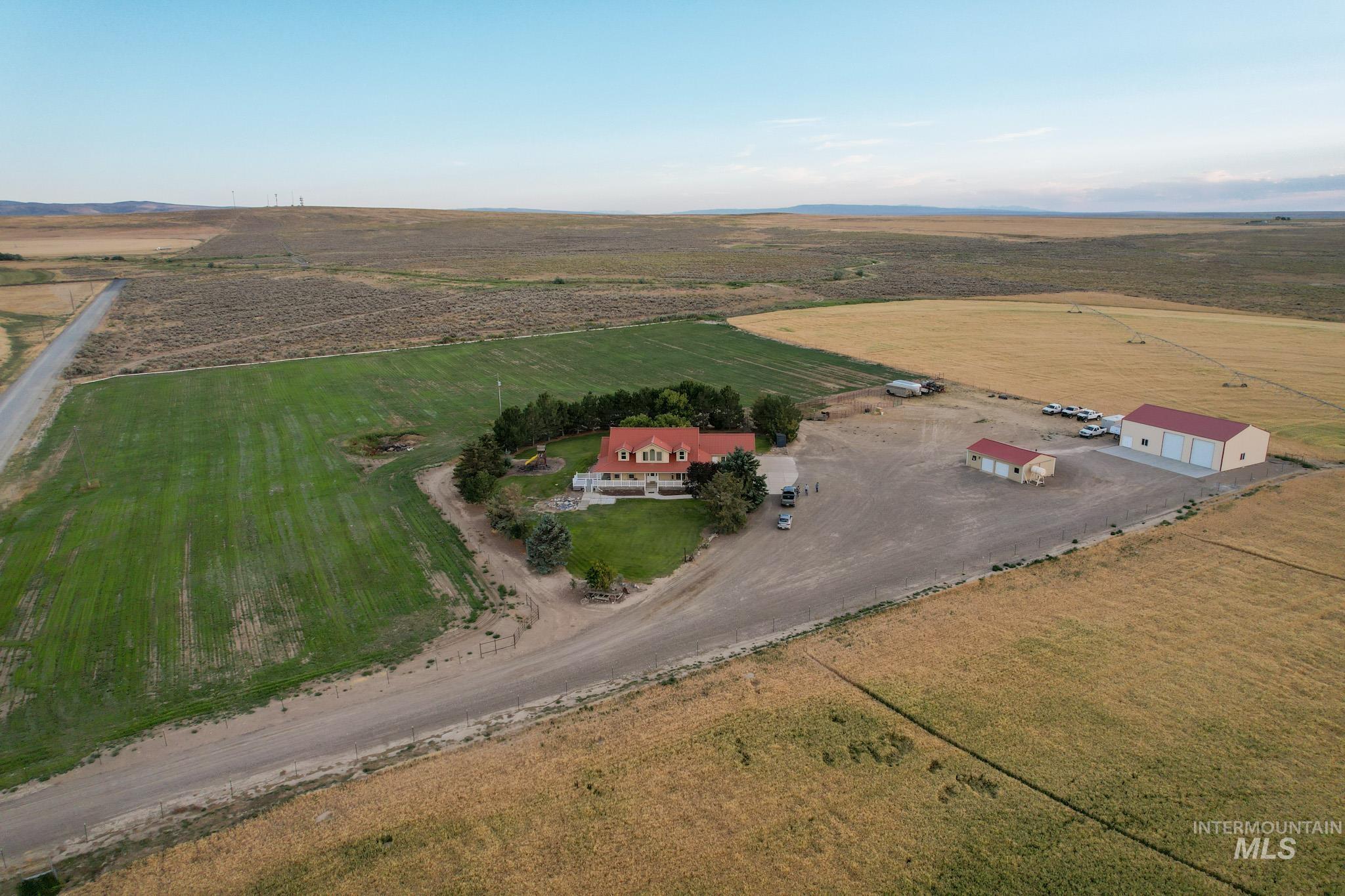 Aerial view of sparsely populated area