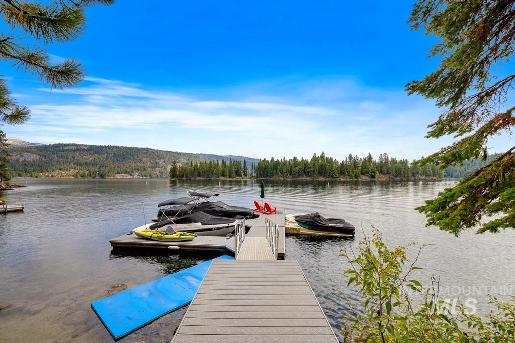 Private dock with composite decking, featuring a multi-slip floating platform