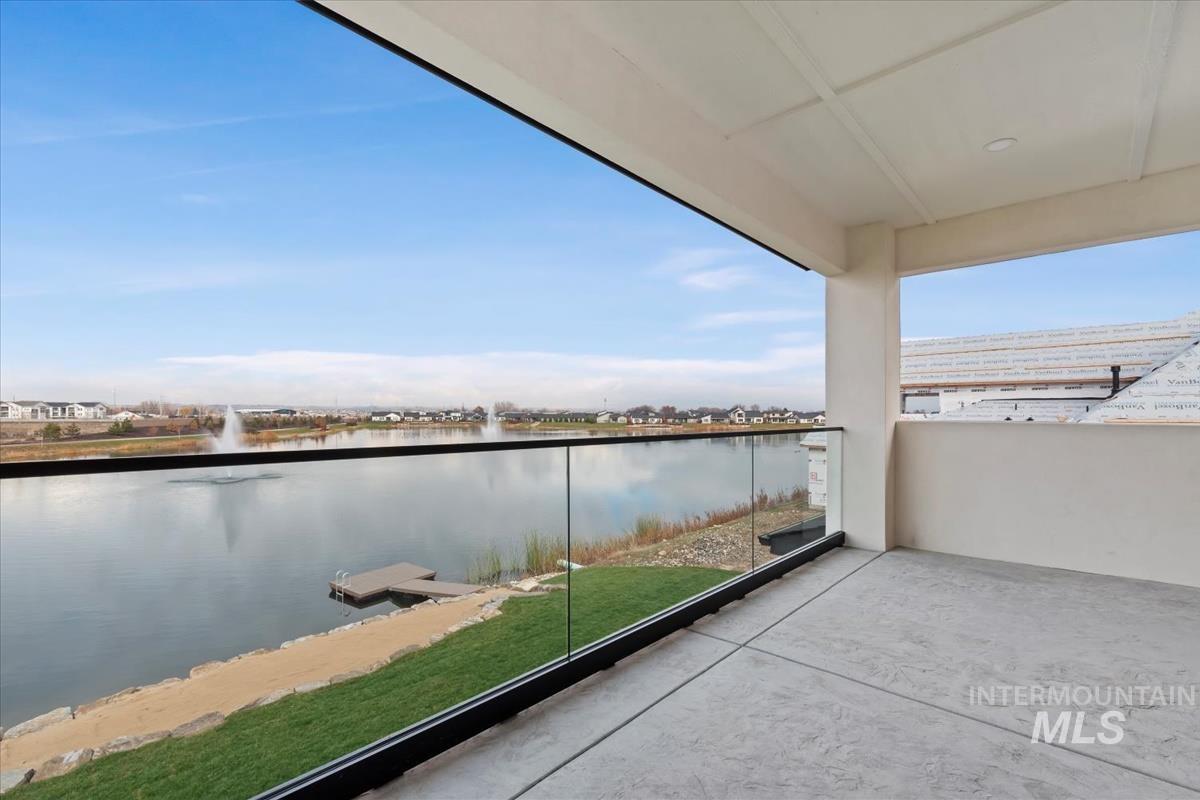 Balcony with a water view