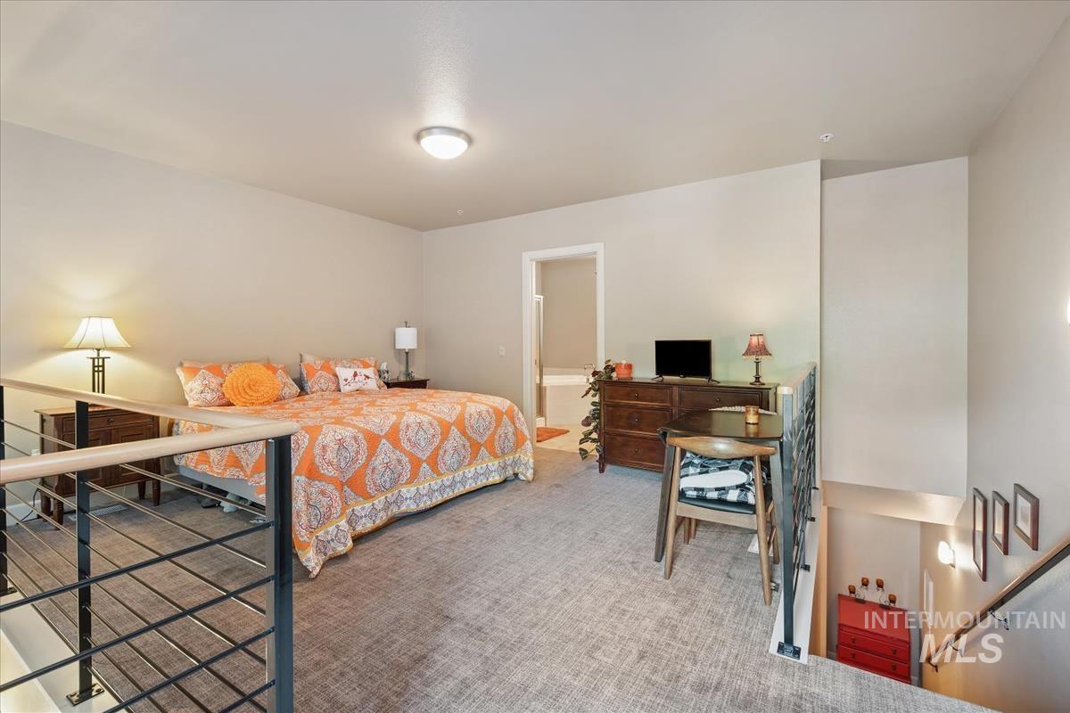 Bedroom with carpet floors