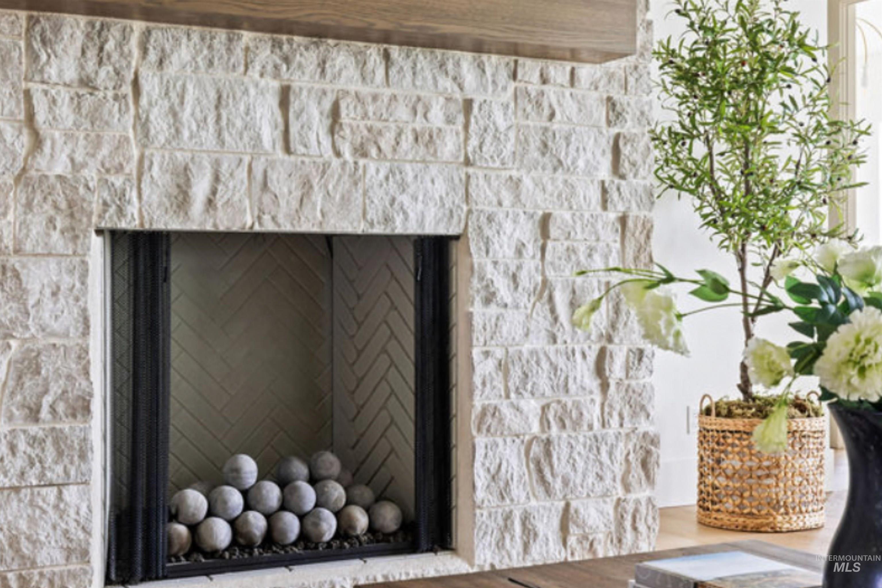 Detailed view of a fireplace