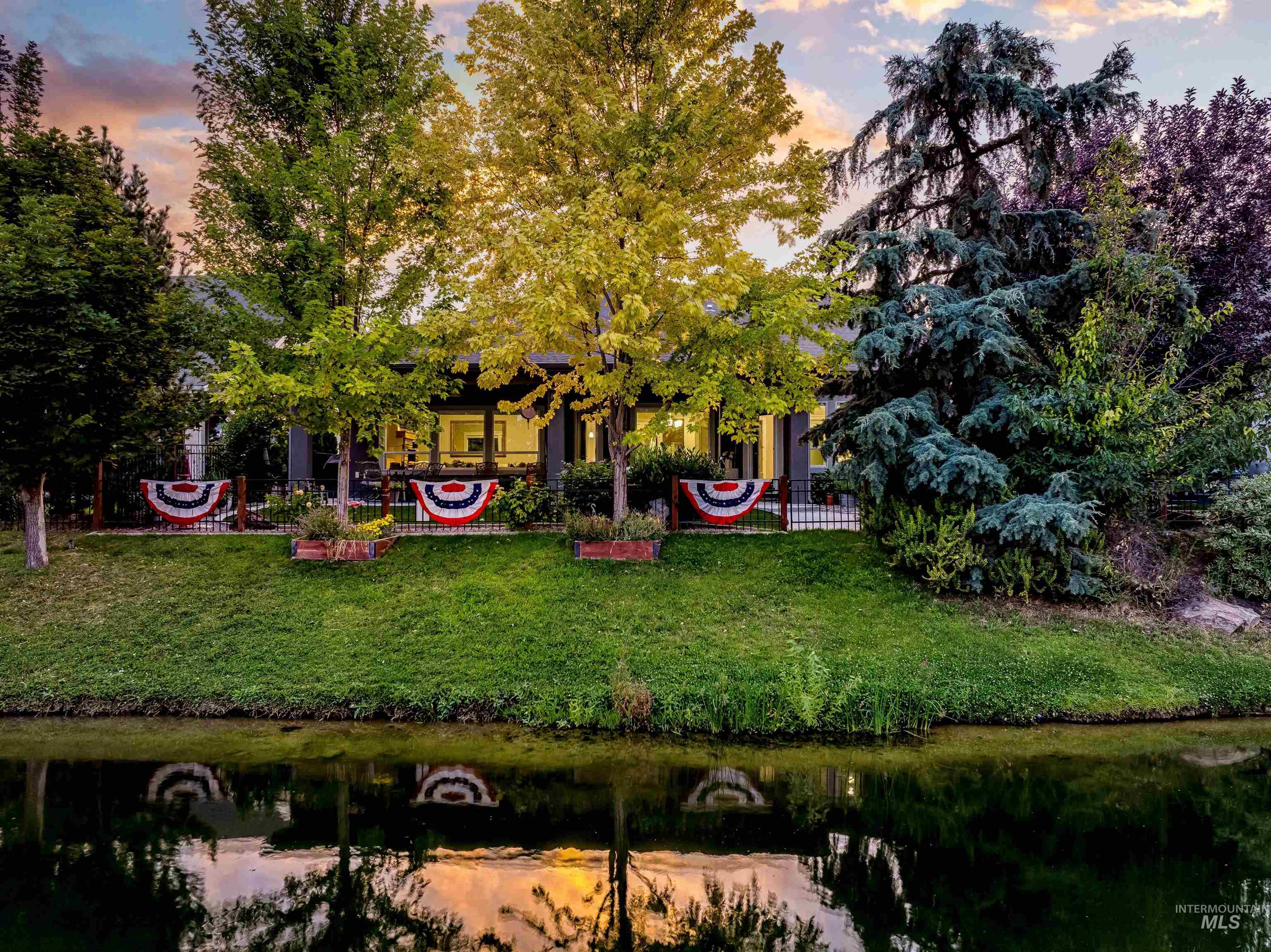 View of community with a water view