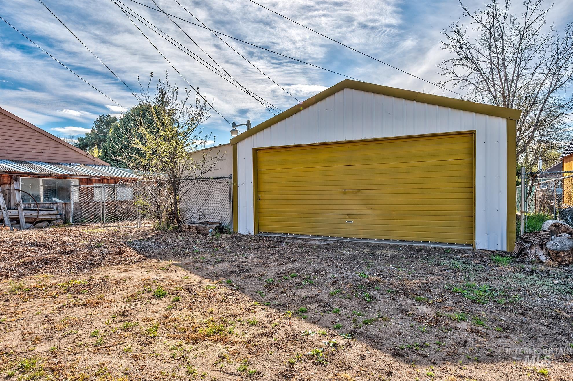 View of detached garage