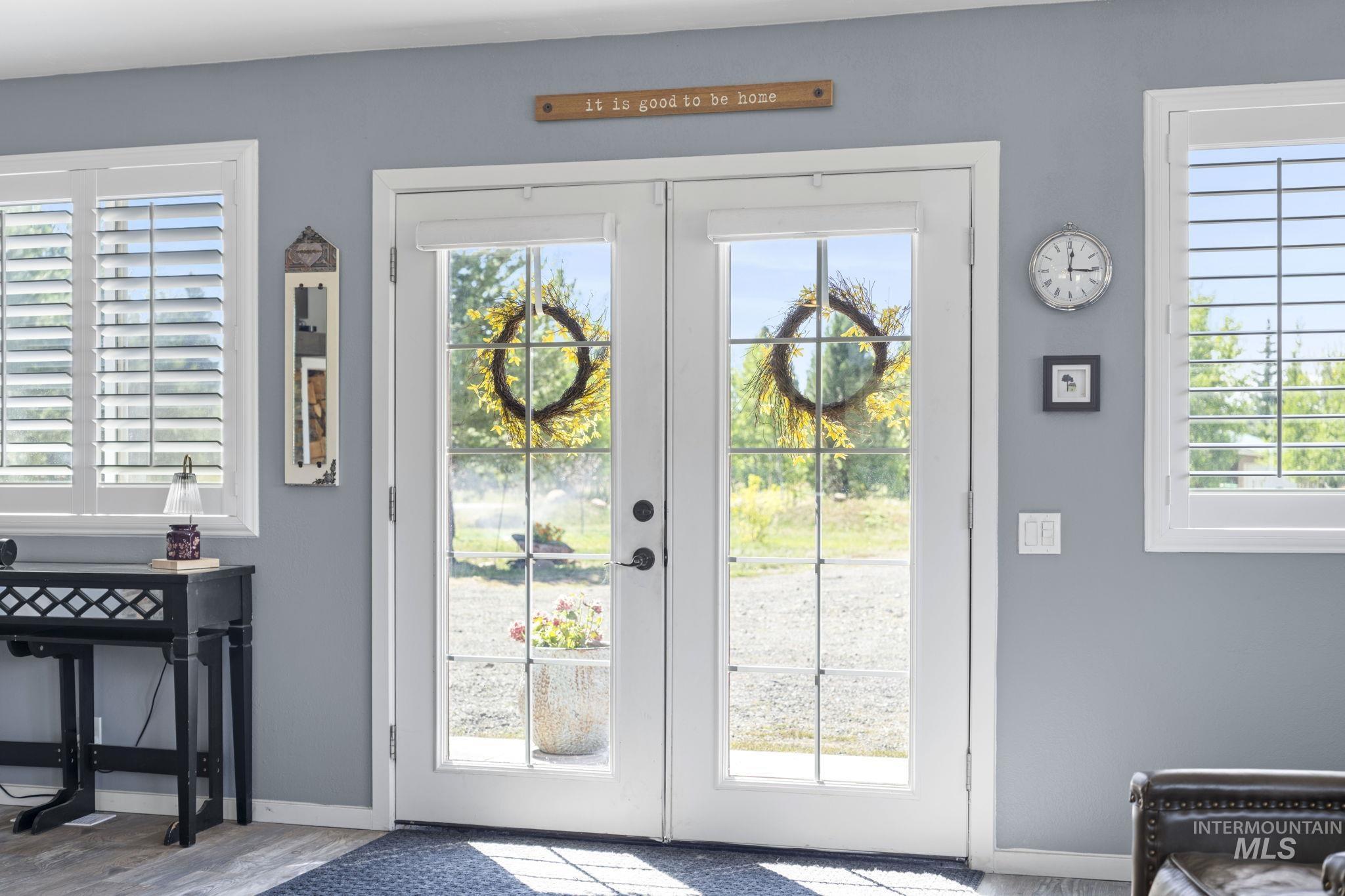 Entryway featuring french doors