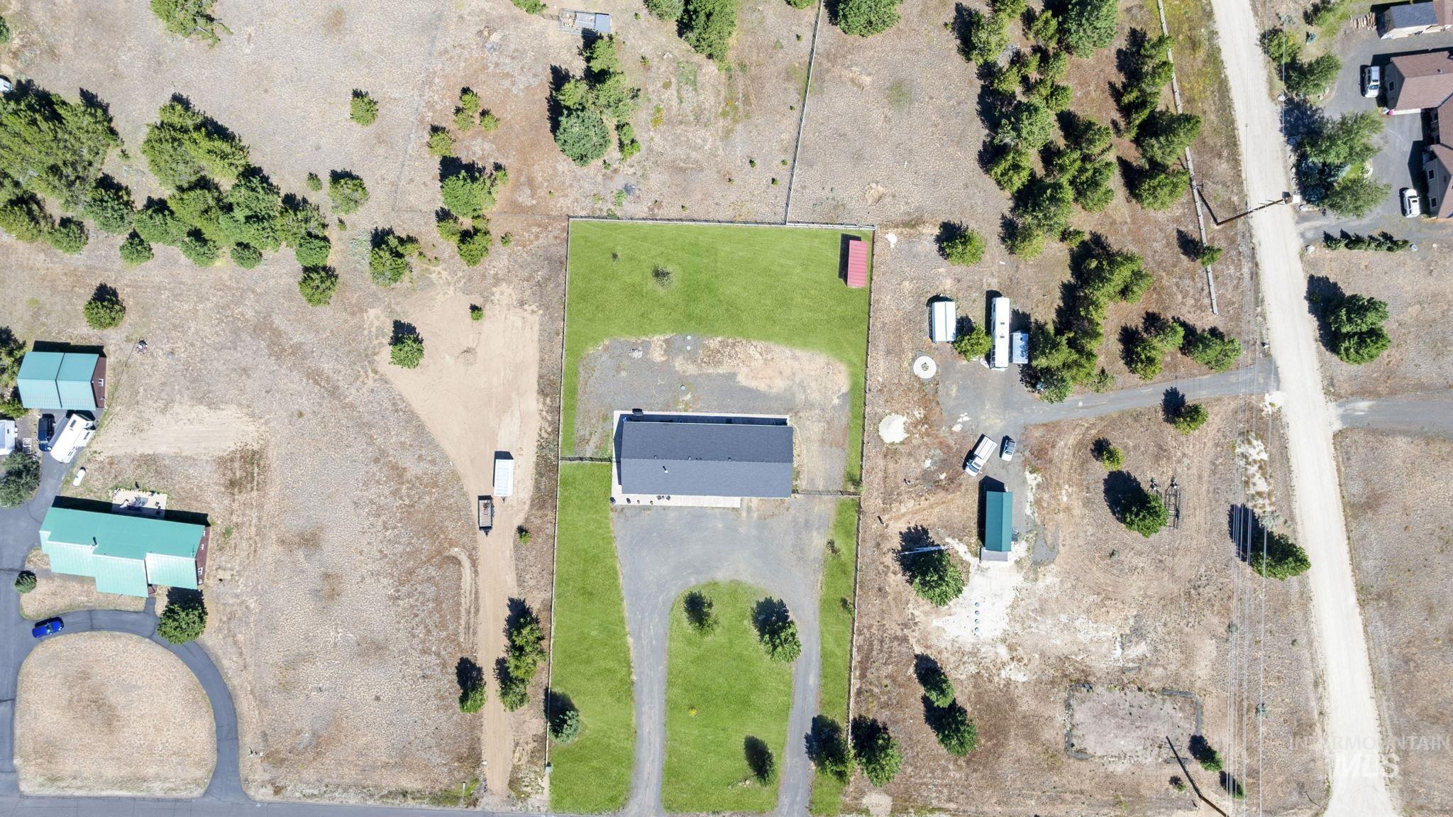 Aerial overview of property's location featuring rural landscape