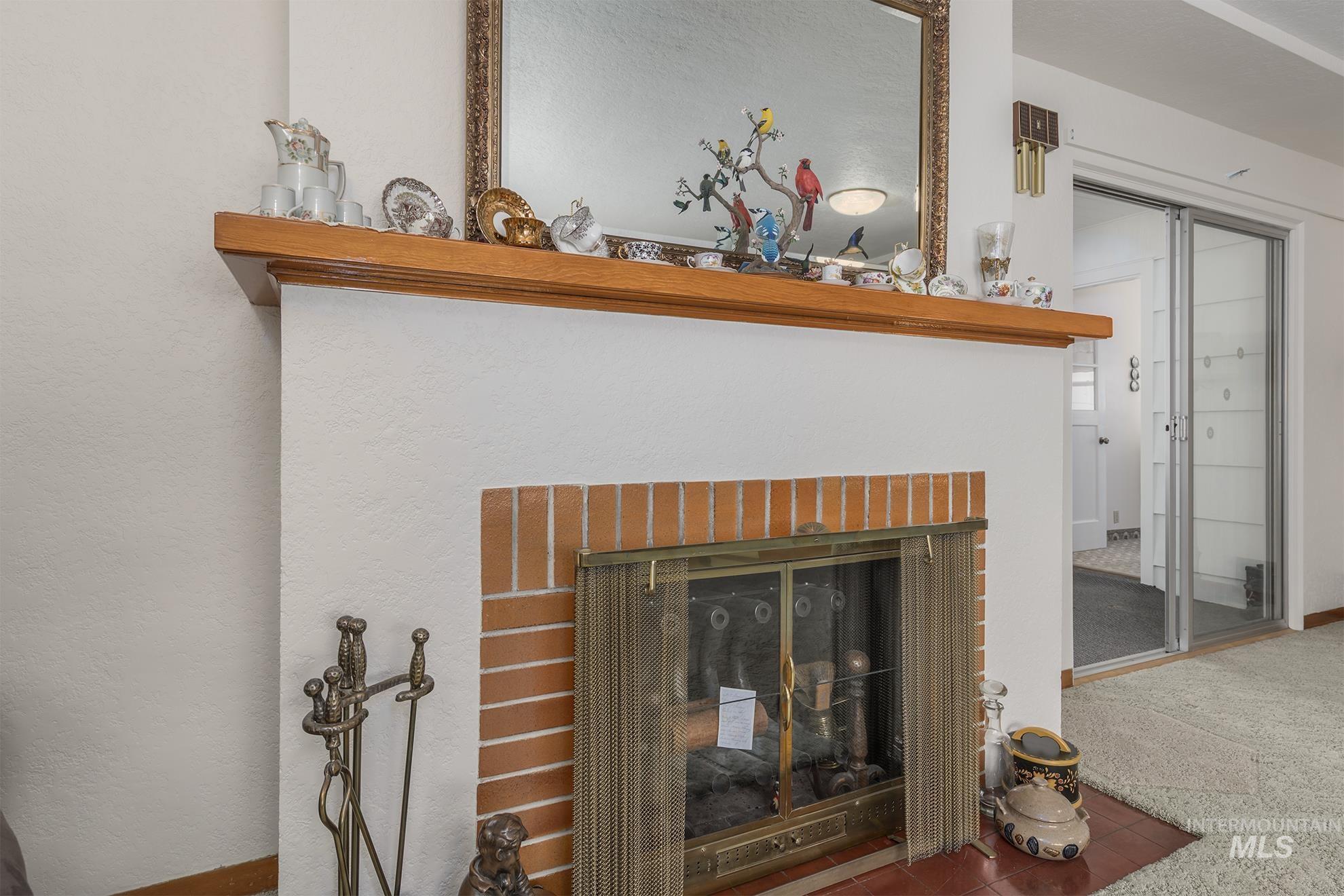 Detailed view of a fireplace