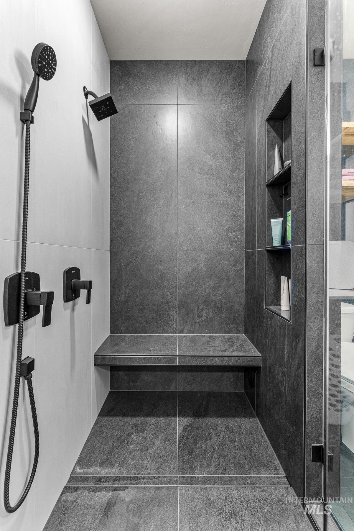 Bathroom featuring a stall shower