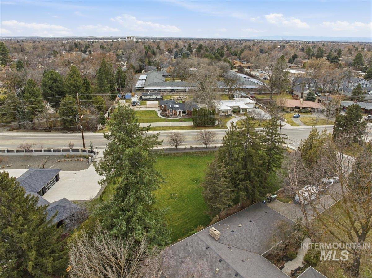 Aerial perspective of suburban area