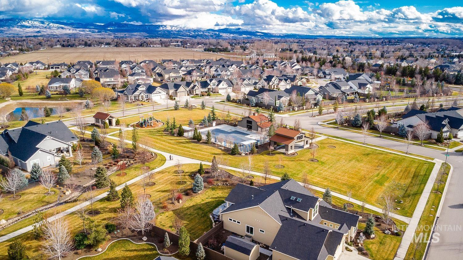 Aerial view of residential area