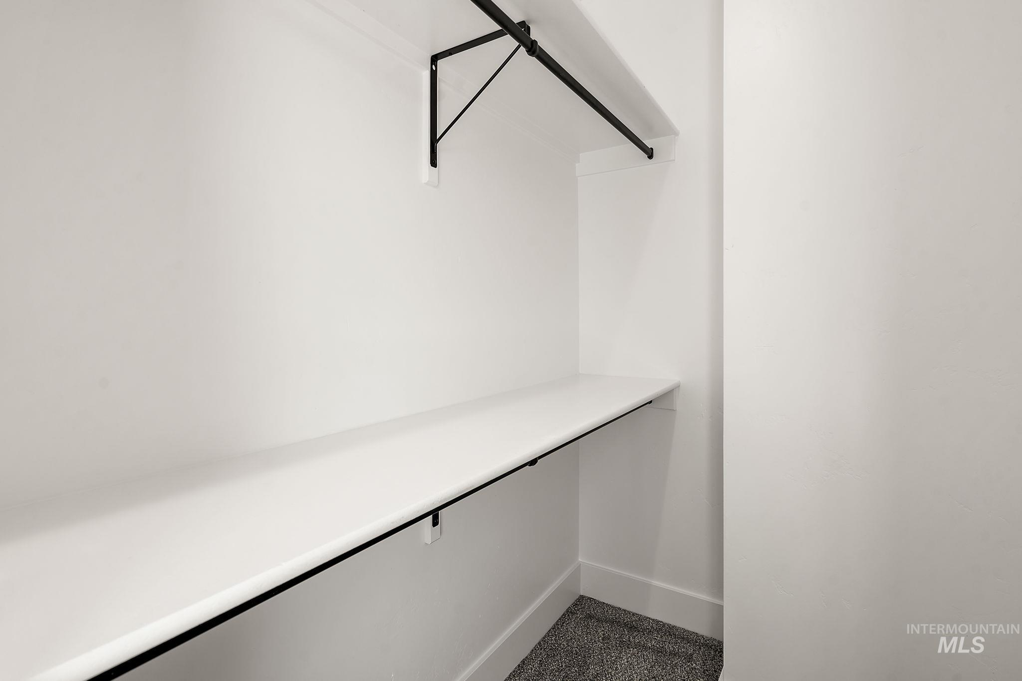 Spacious closet with carpet flooring