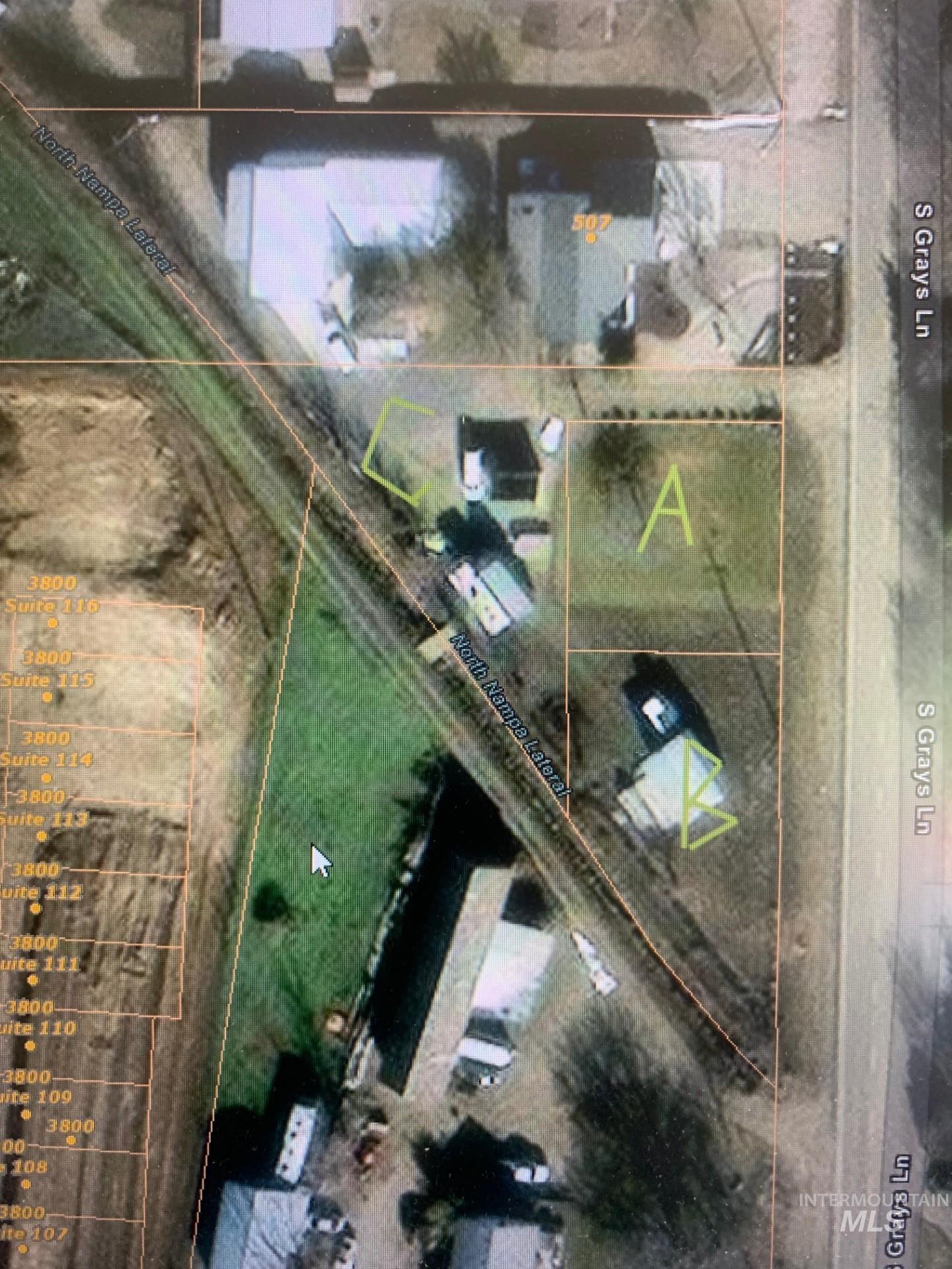 Aerial overview of property's location with property boundaries highlighted