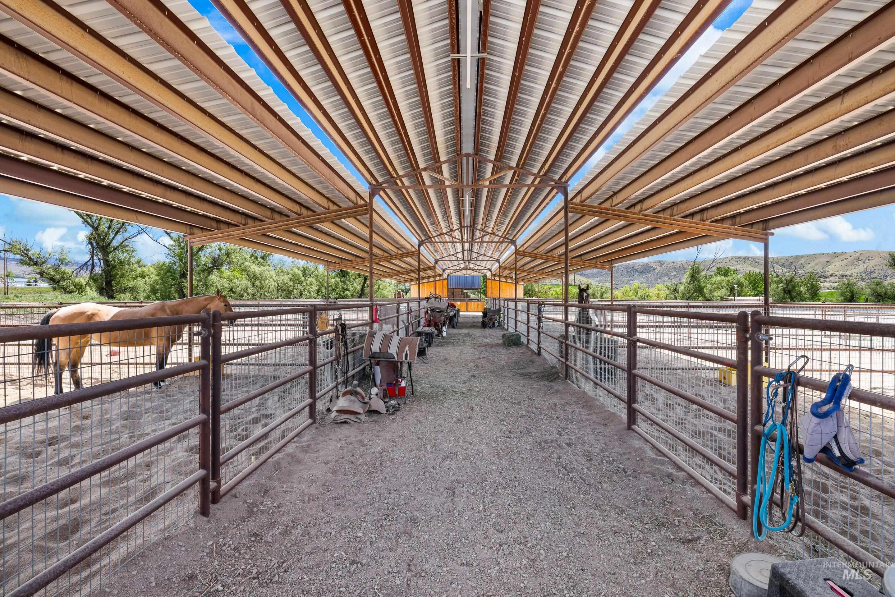 Horse stables at equestrian center