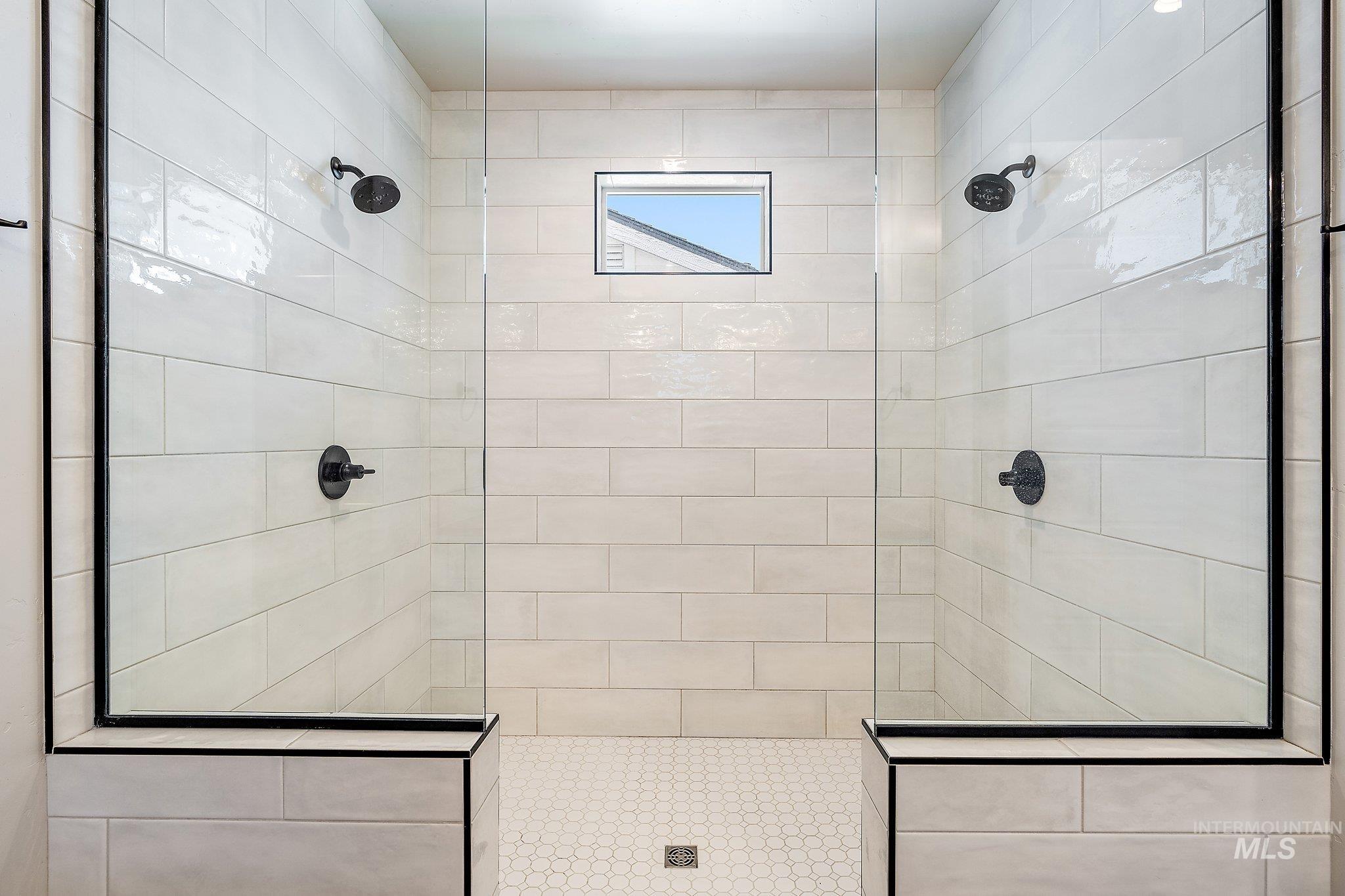 Bathroom with a walk in shower