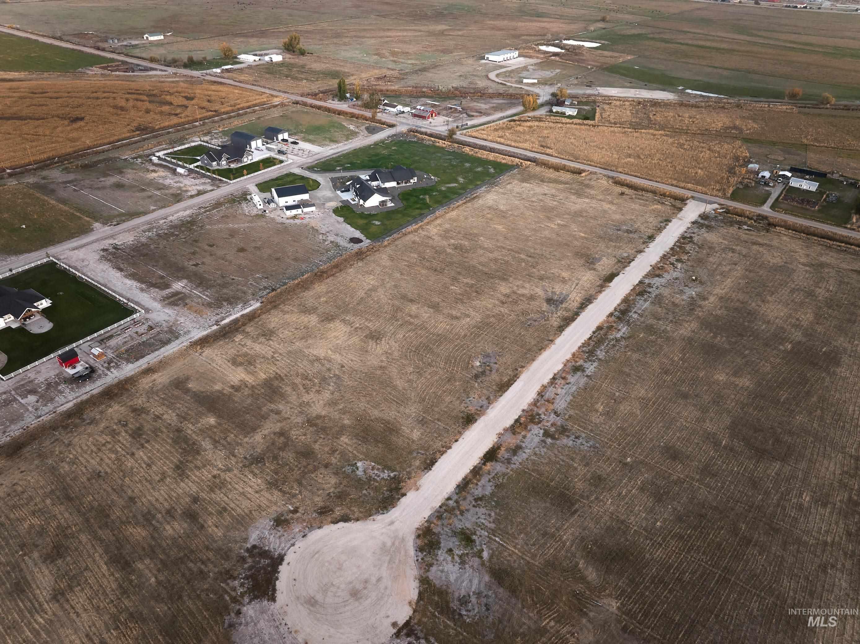 Aerial overview of property's location featuring rural landscape