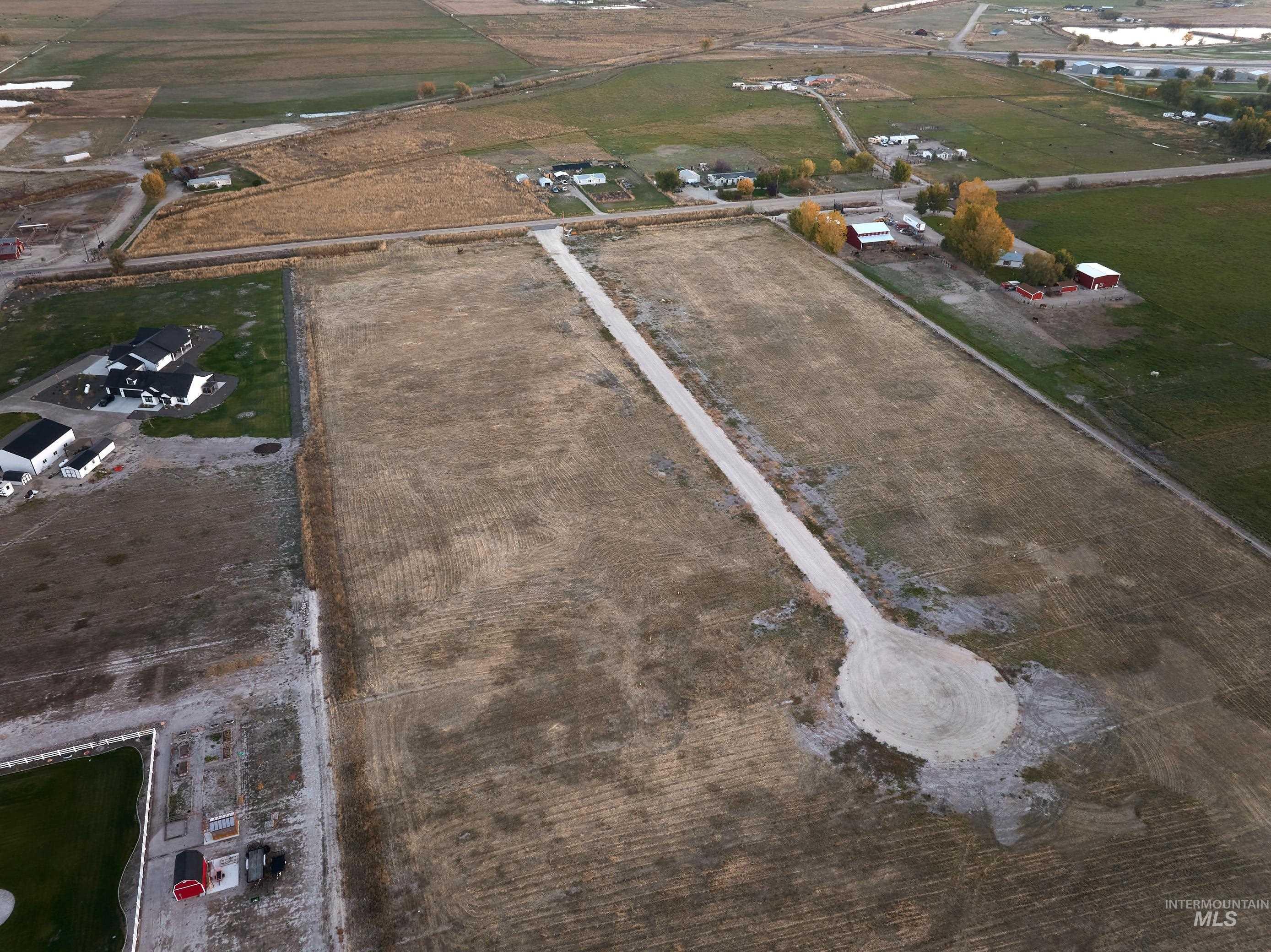 Aerial view of property's location with rural landscape