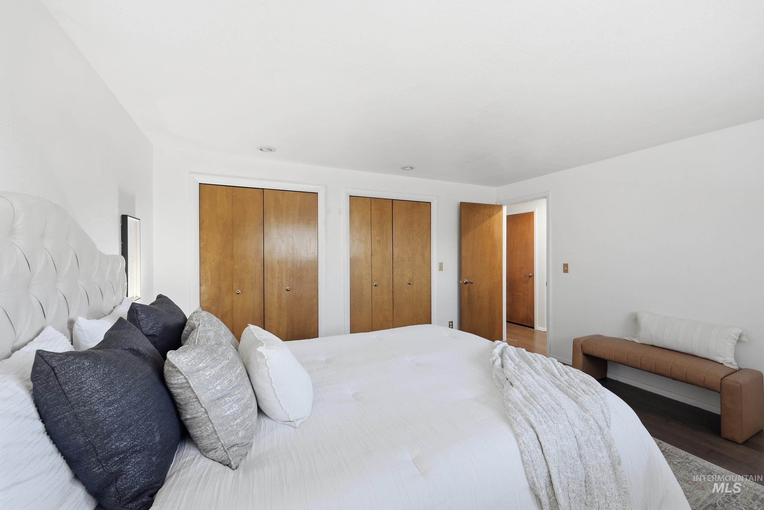 Bedroom with two closets.