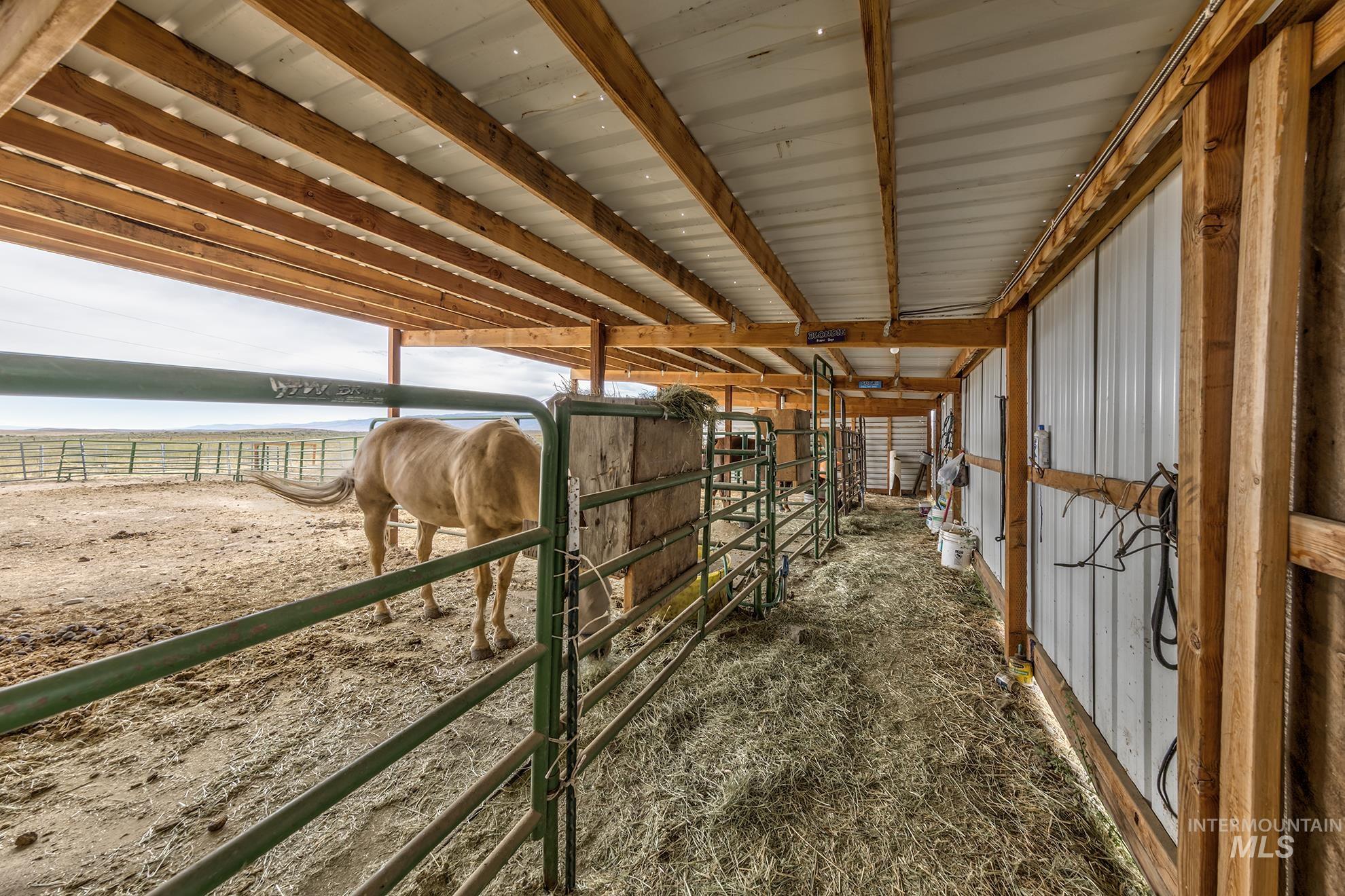 Horse barn with a rural view