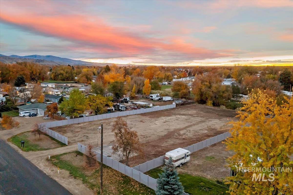 Drone / aerial view of a mountain backdrop