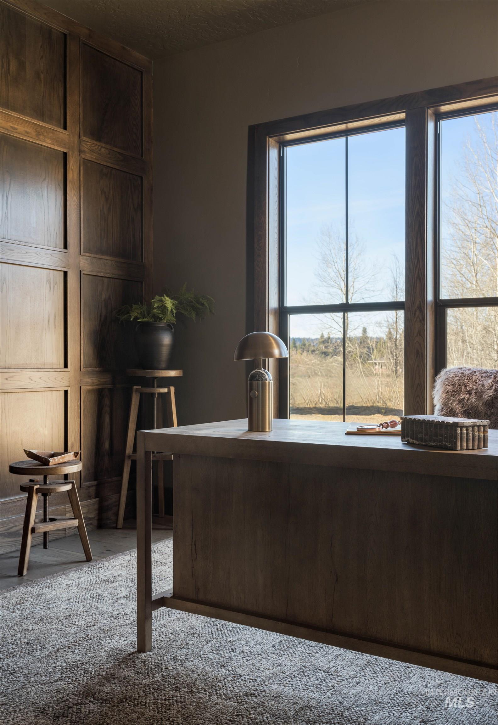 Office space with carpet floors