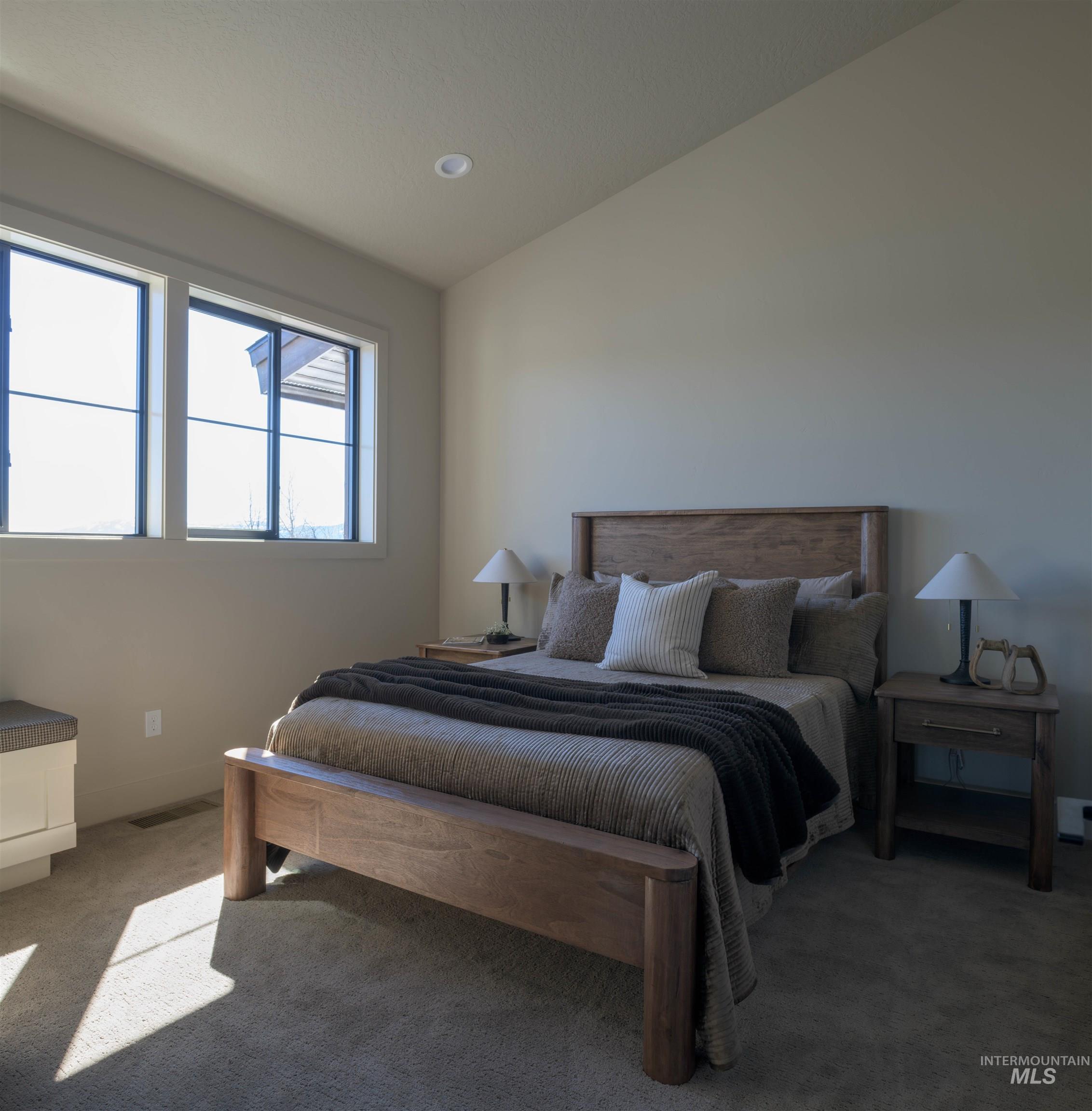 Bedroom 4 featuring carpet and recessed lighting and en suite bathroom.