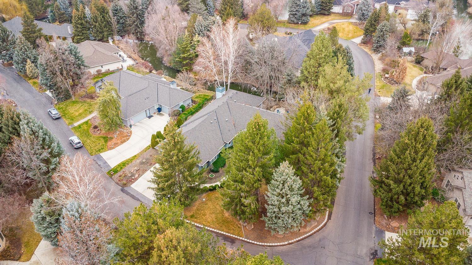 Aerial view of residential area