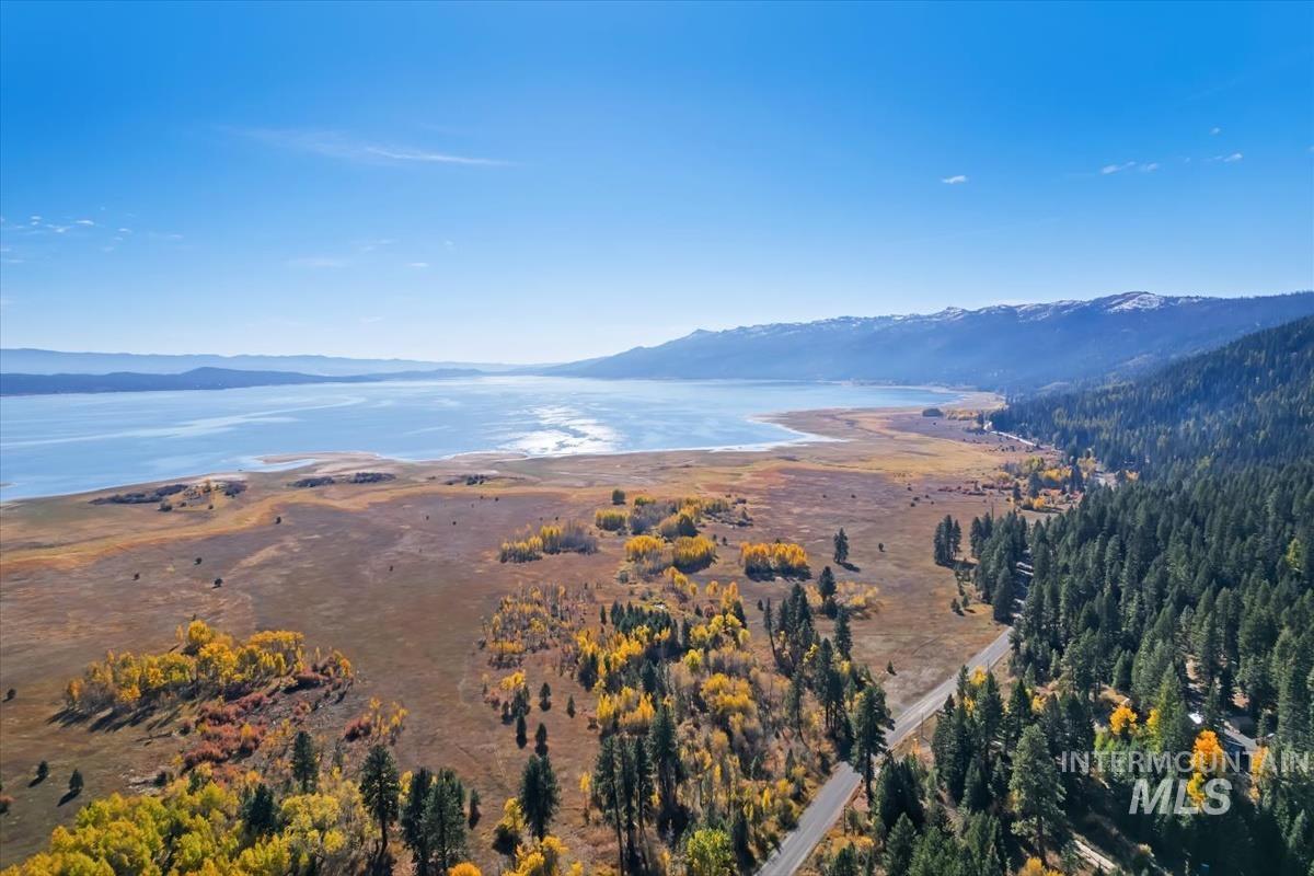 View of mountain background with a nearby body of water