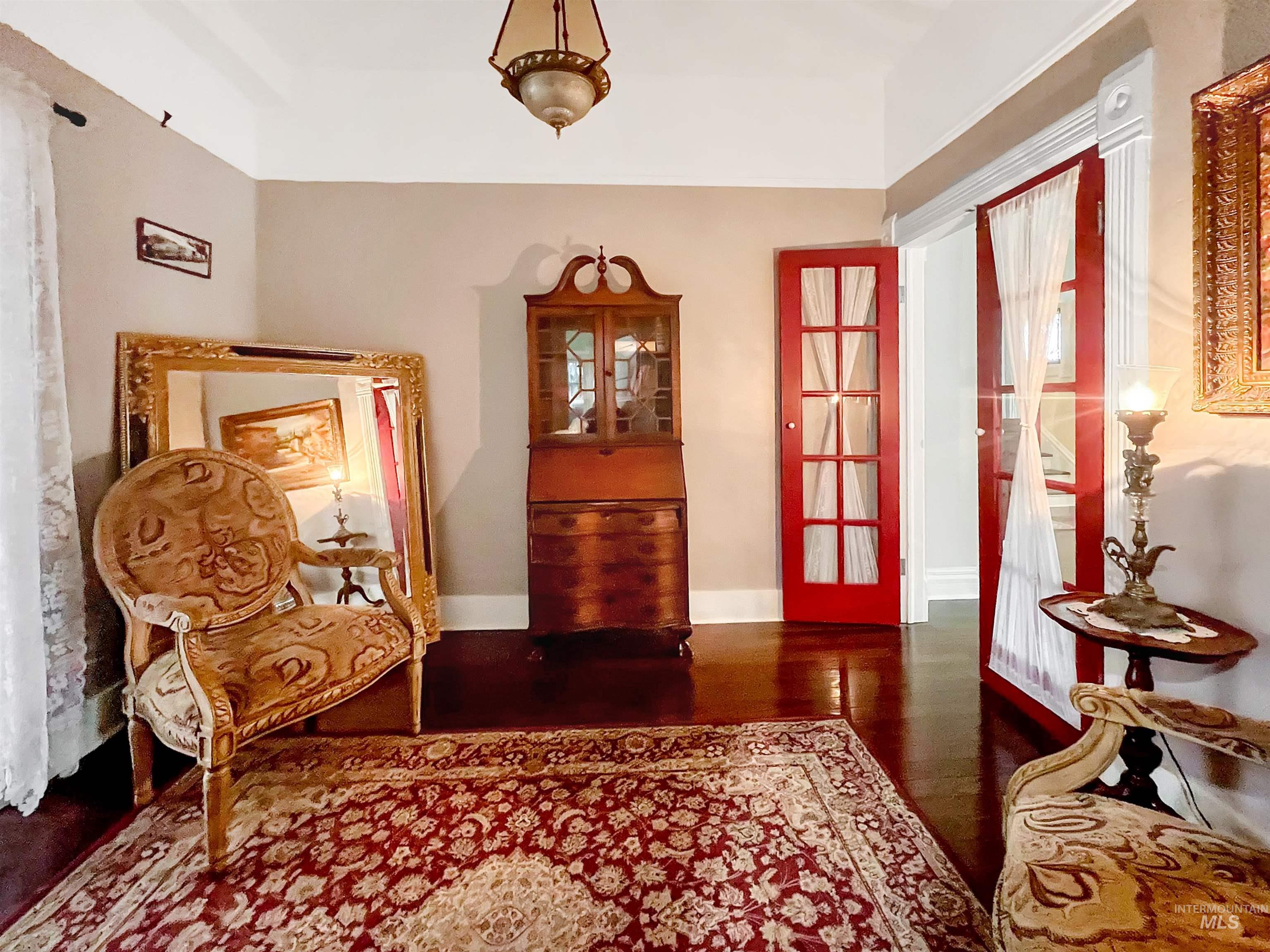 Downstairs bedroom with attached bath.