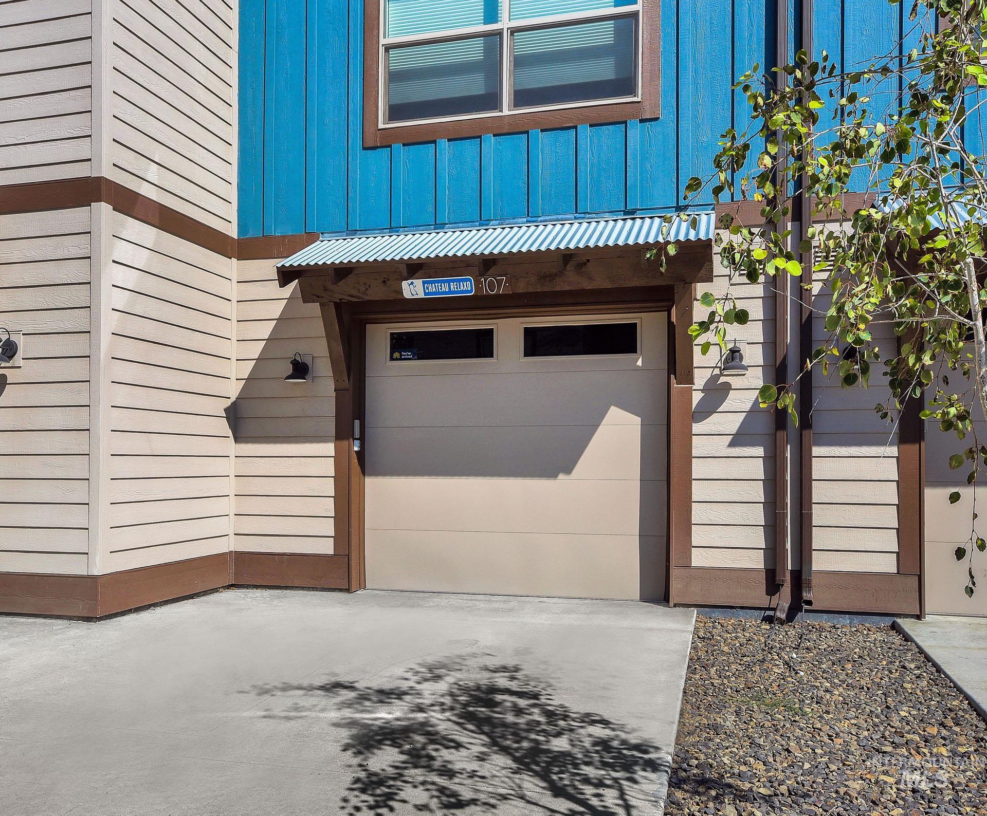Garage with driveway