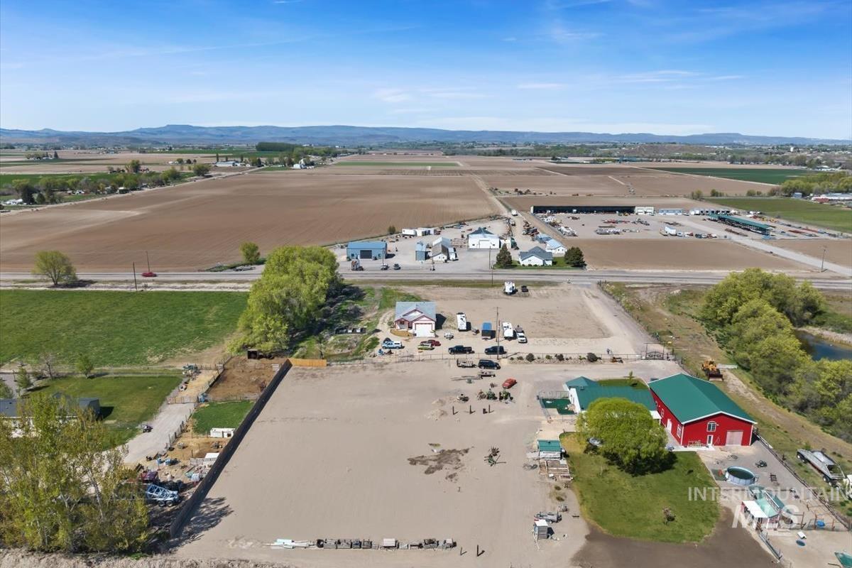 Bird's eye view of a mountain backdrop