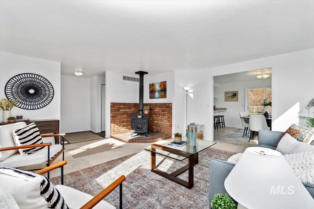 Living room off of the entry way