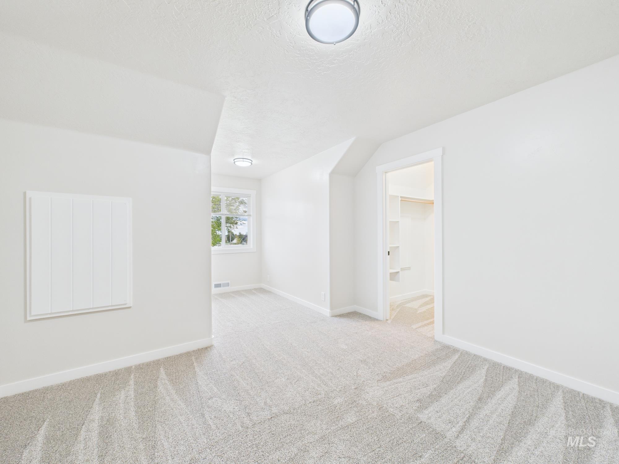 Bonus room featuring carpet floors and a textured ceiling