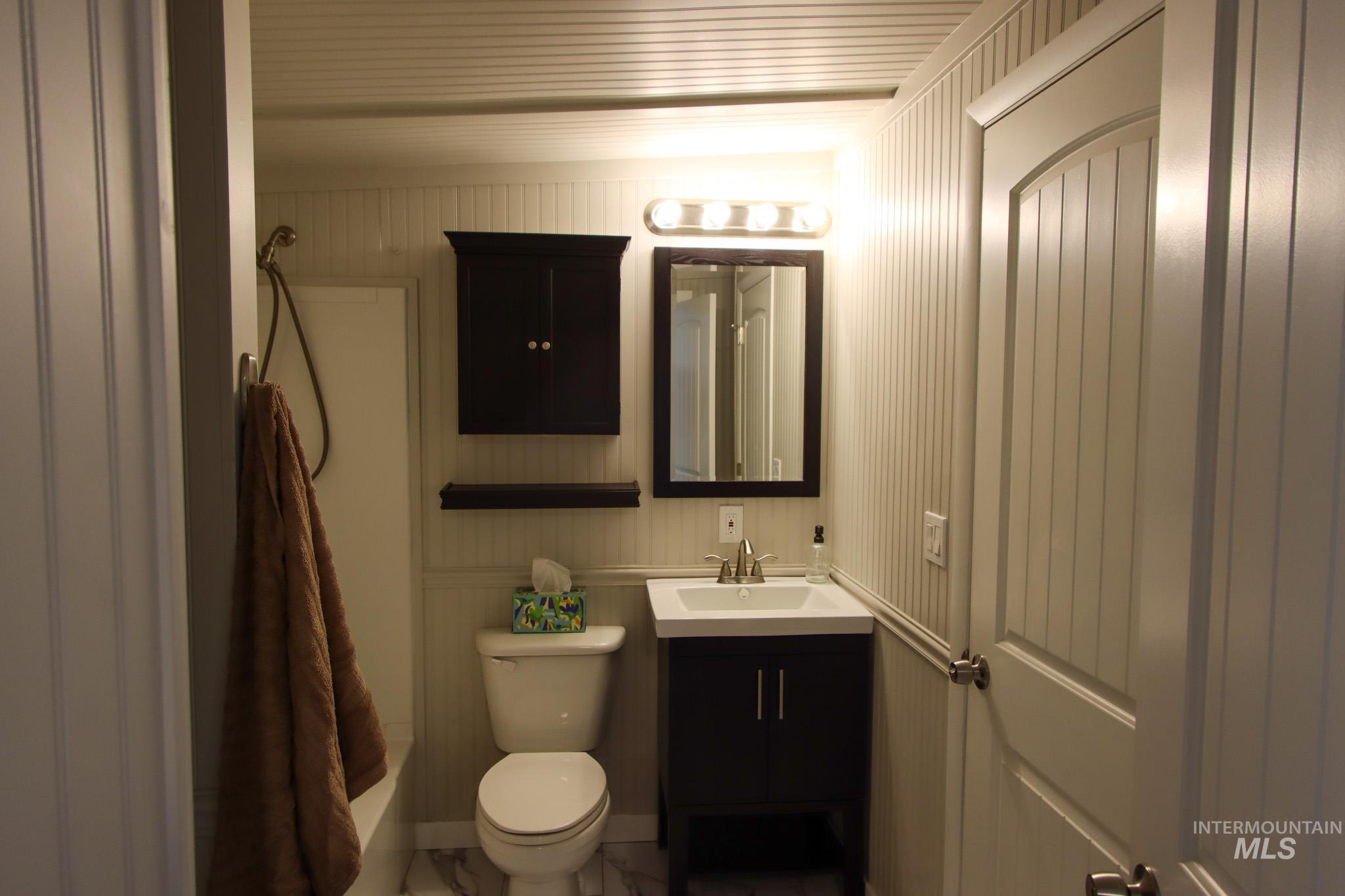 Bathroom with vanity and toilet
