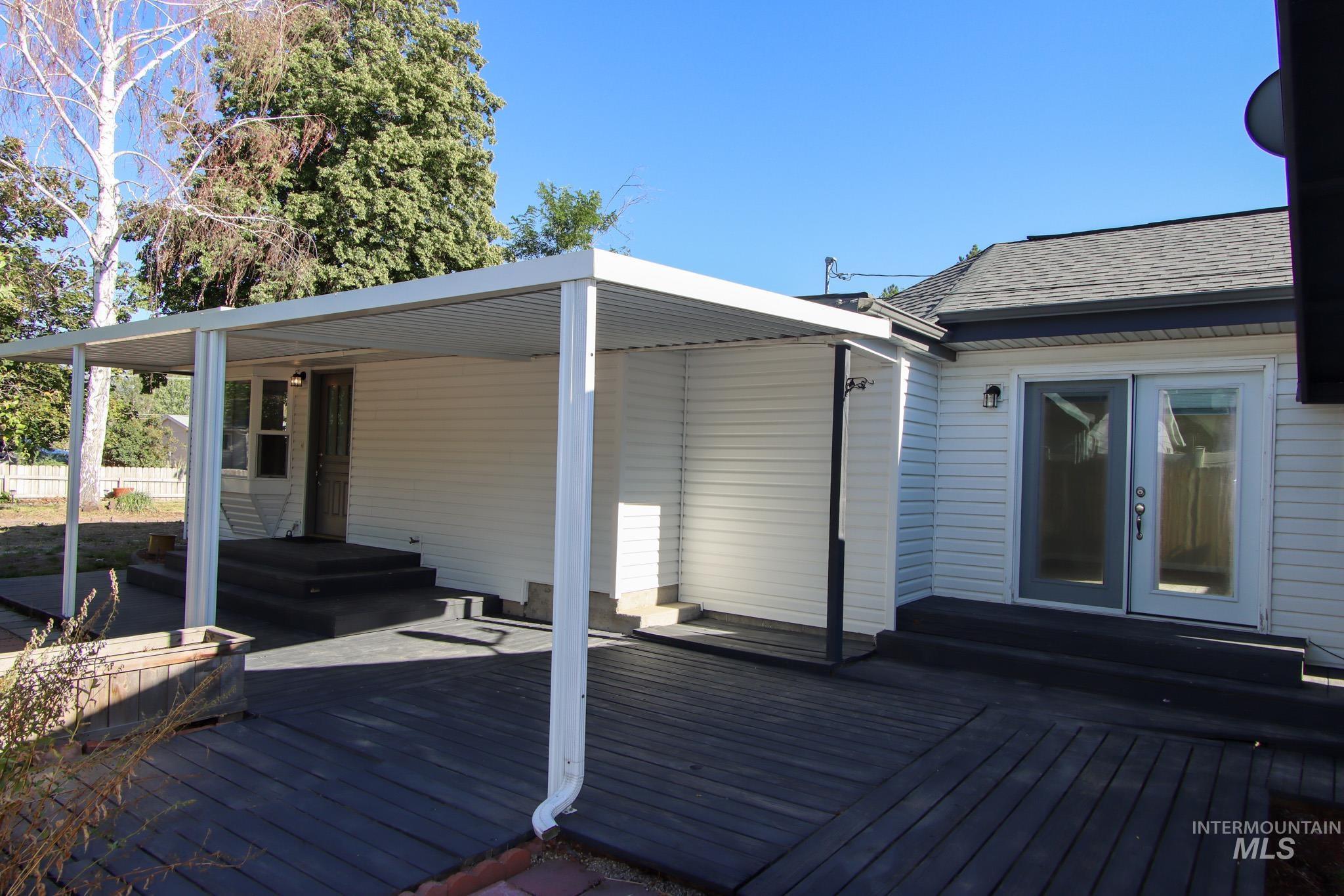 Wooden terrace with entry steps