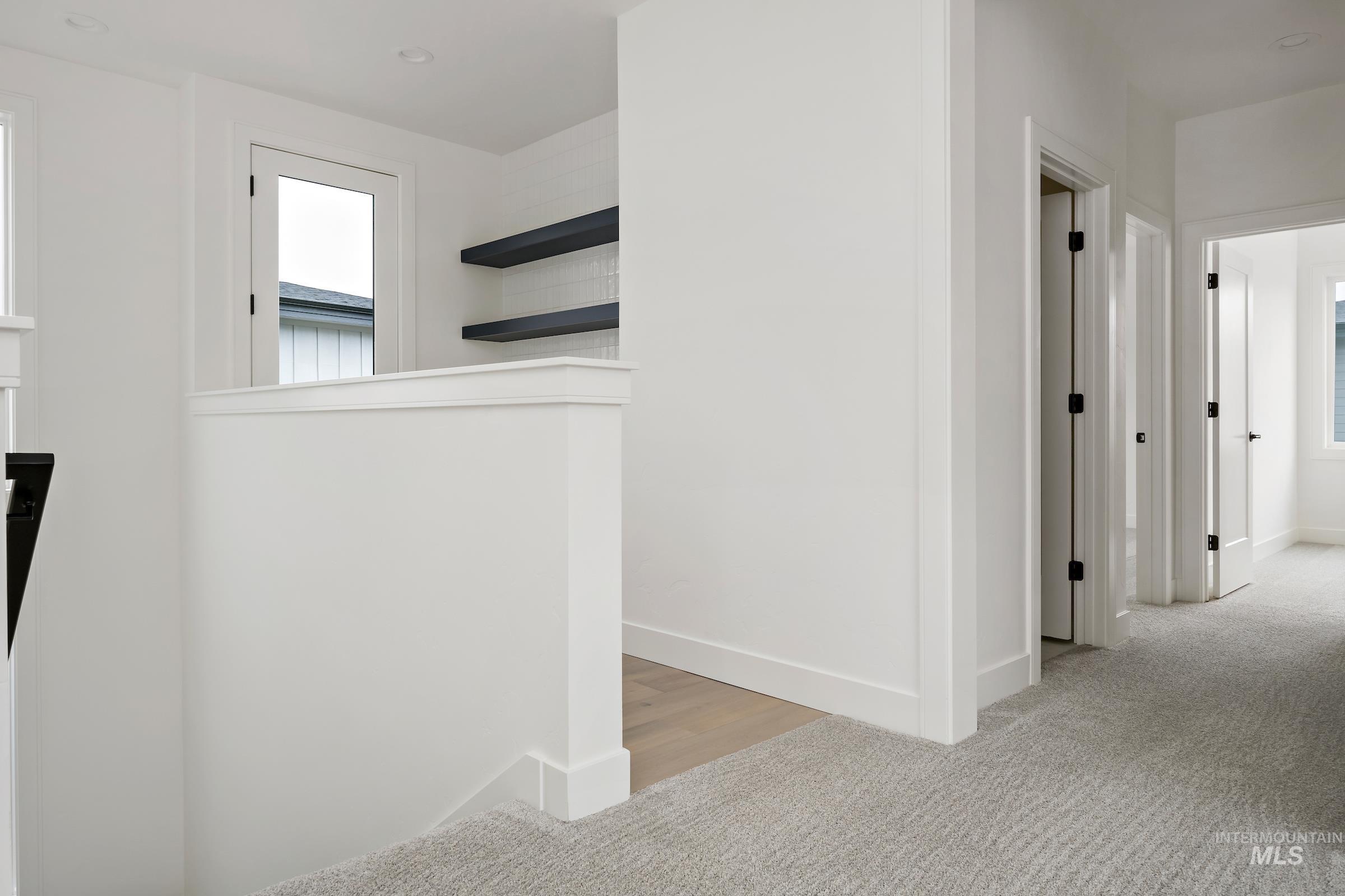 Hall with light carpet