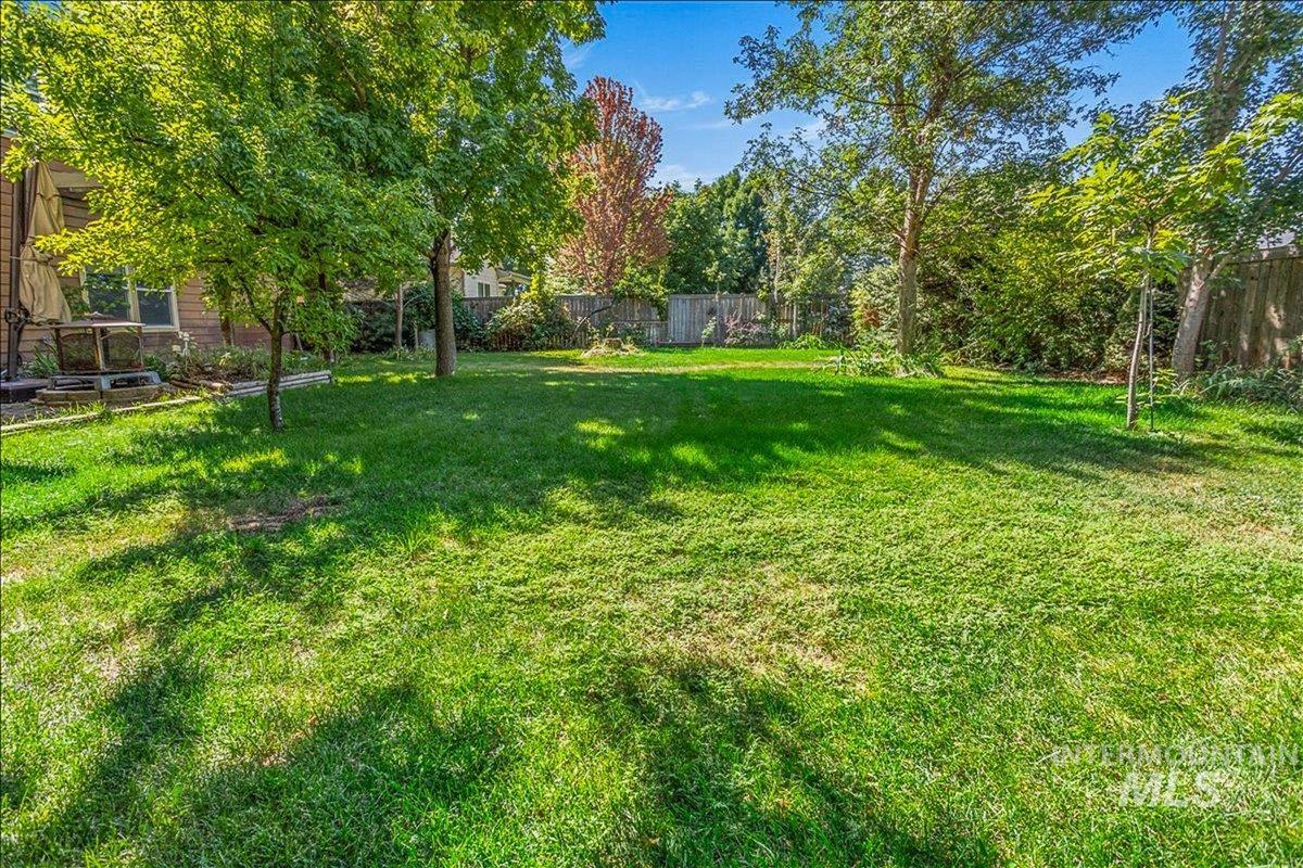View of fenced backyard