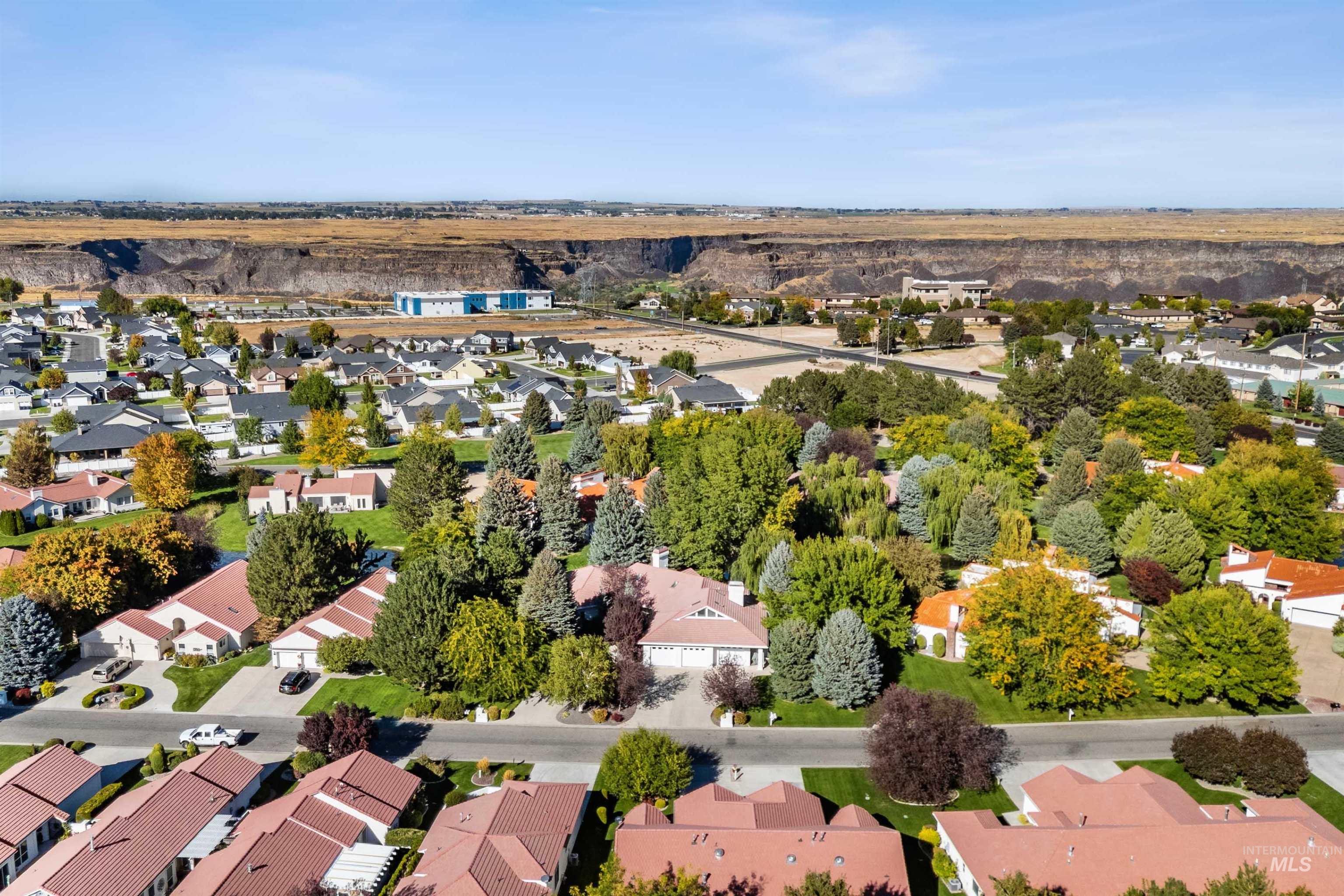Aerial view of residential area