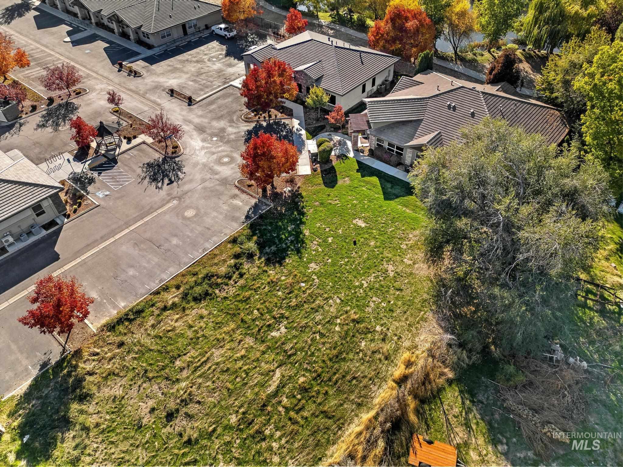 Aerial perspective of suburban area