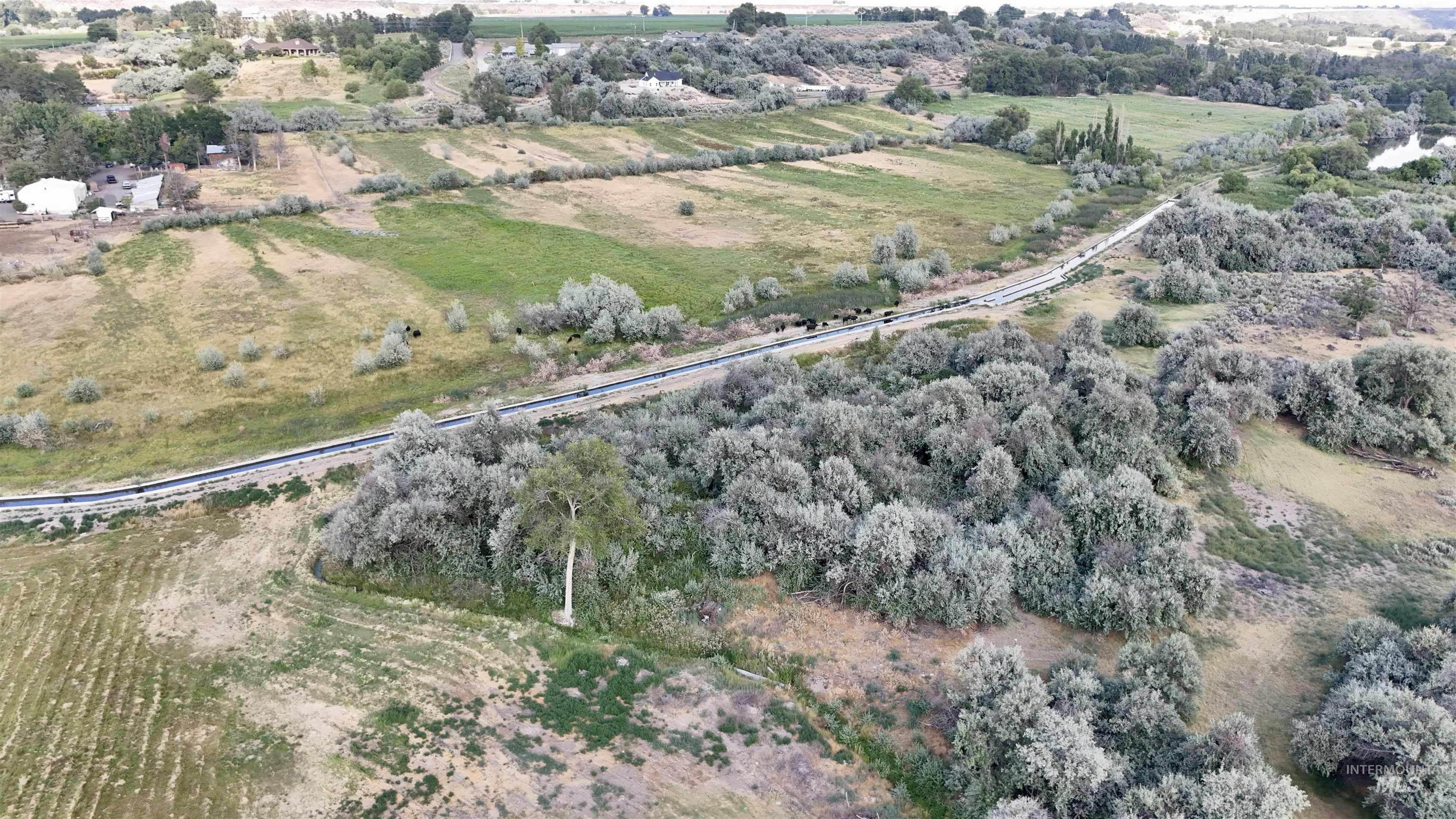 Aerial overview of property's location with rural landscape