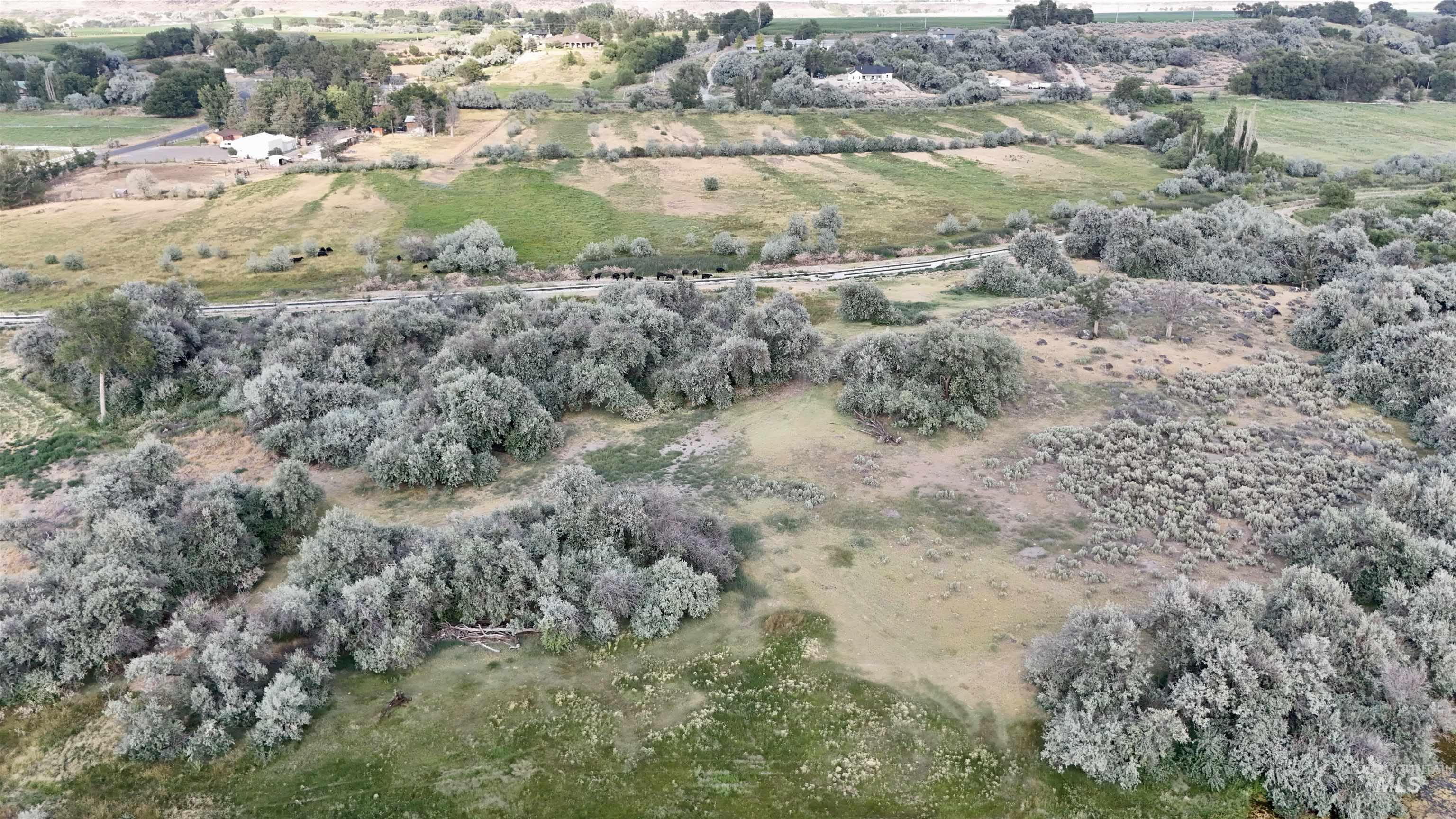 Aerial overview of property's location with rural landscape