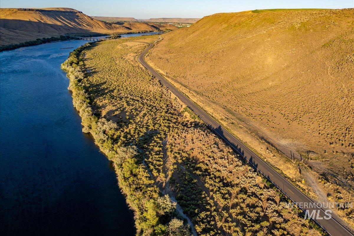 Drone / aerial view of a water and mountain view