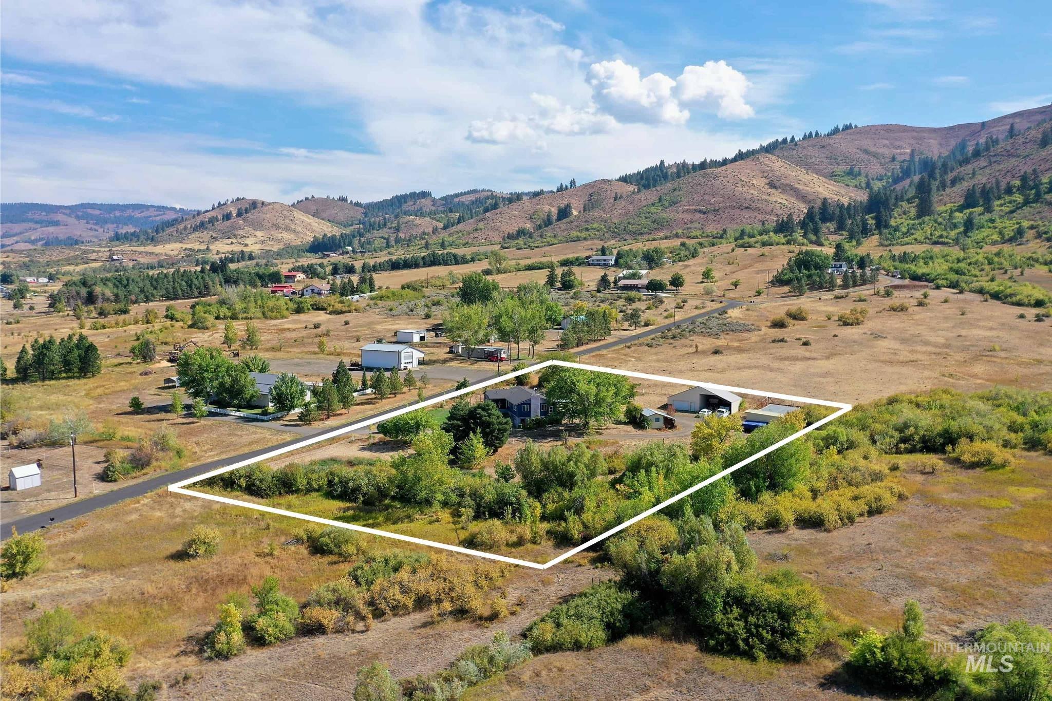 Mountain view with rural landscape