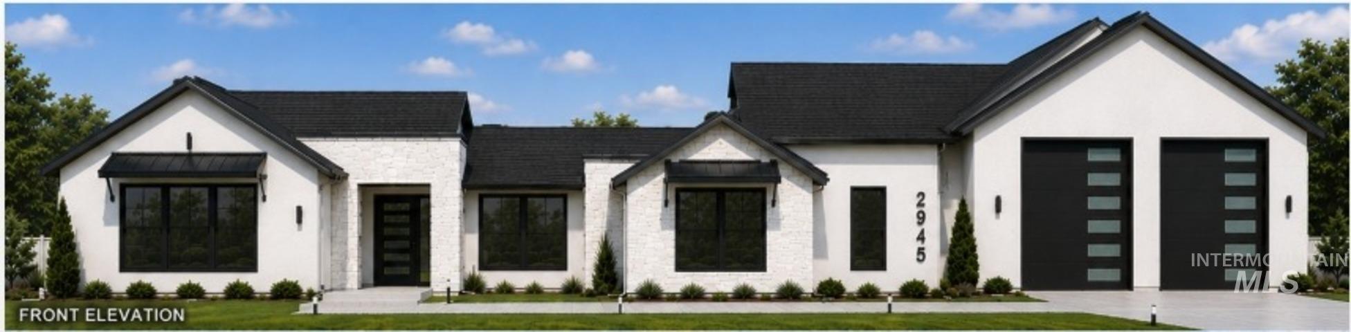 Architectural Drawing, Front Elevation. Illustrating the property's facade from a frontal perspective