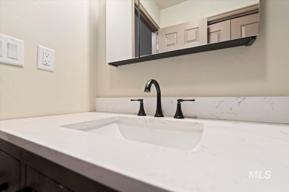 Bathroom view of vanity