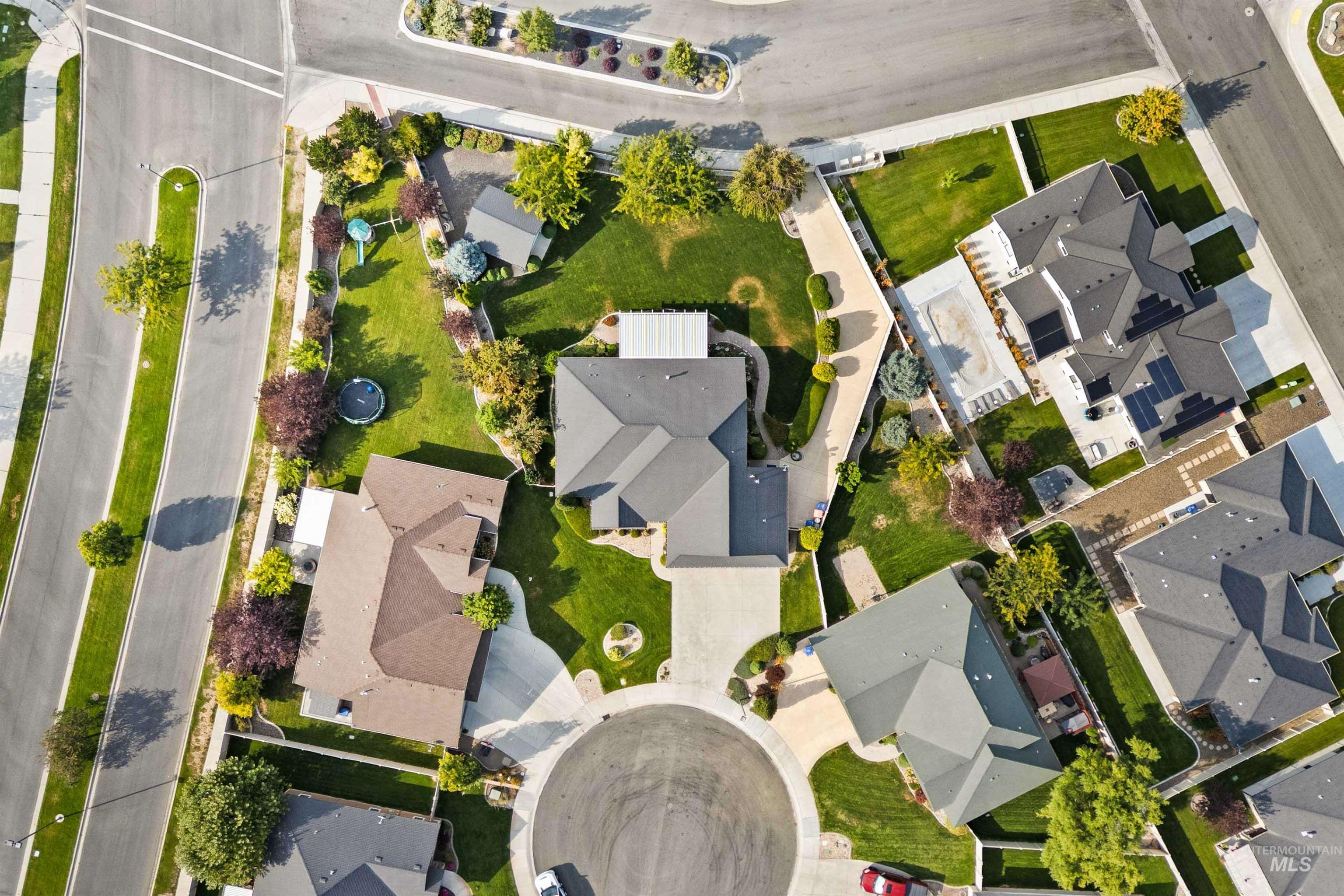 Aerial view of residential area