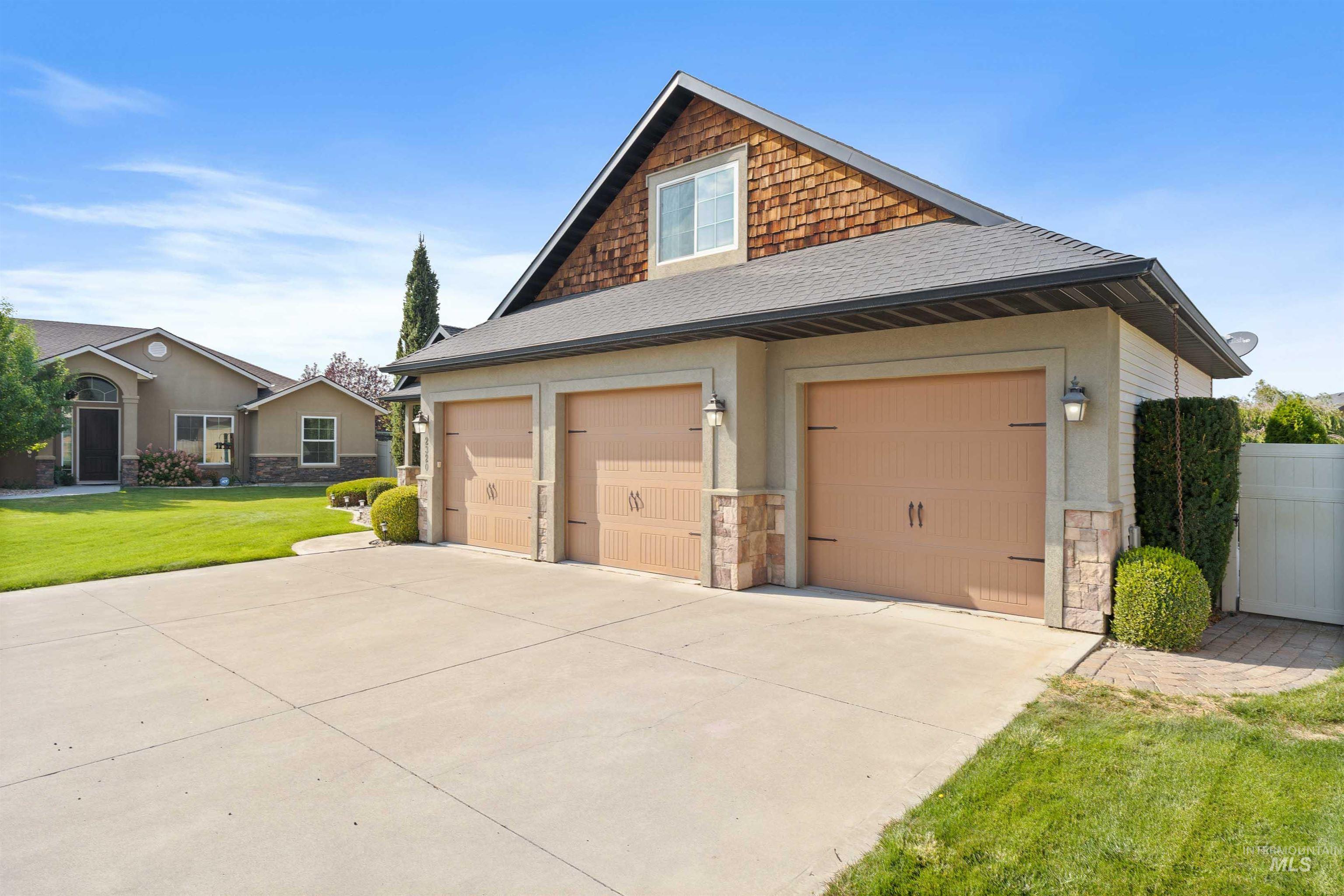 Garage with driveway