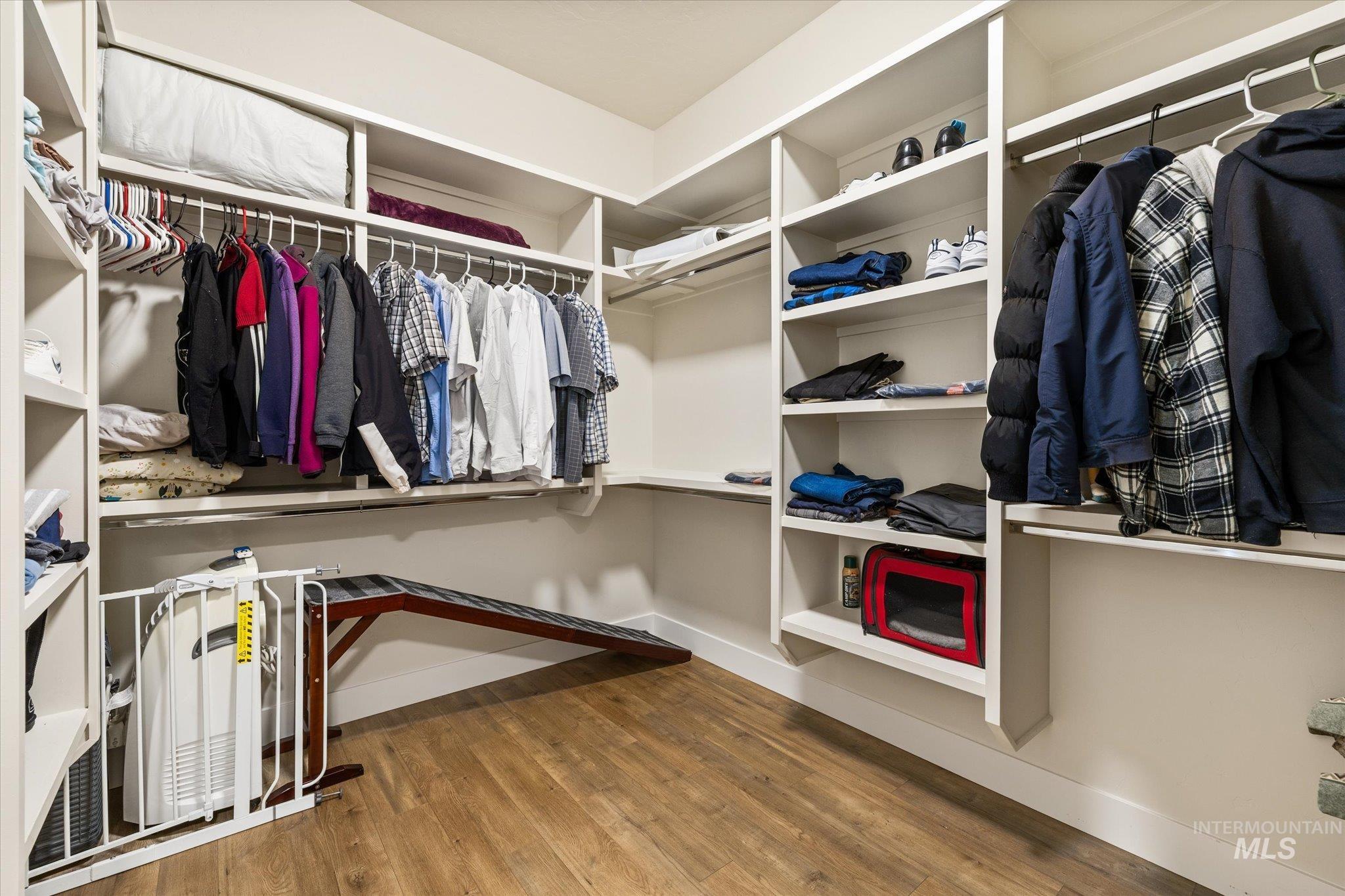 Spacious closet featuring light wood finished floors