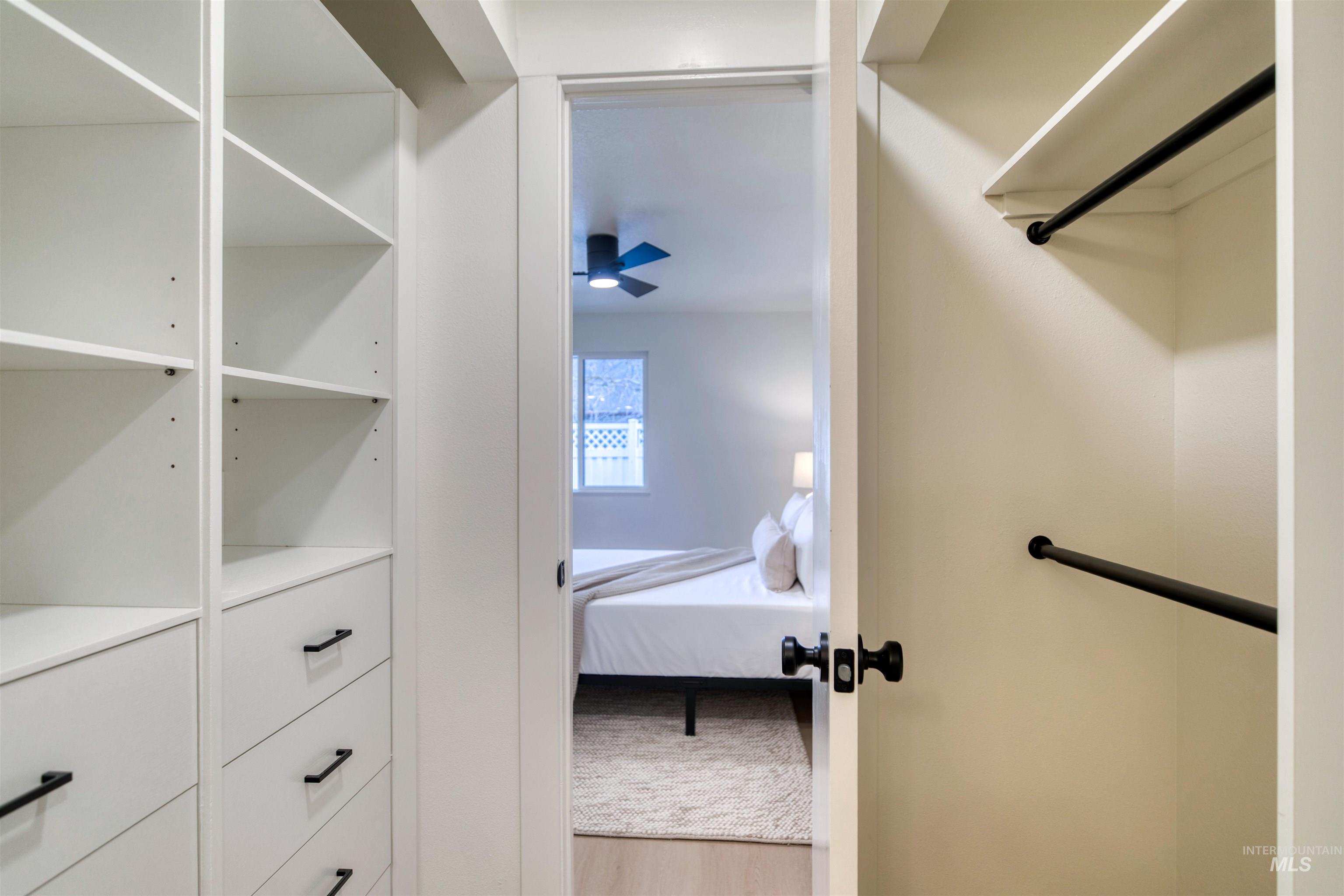 View of walk in closet